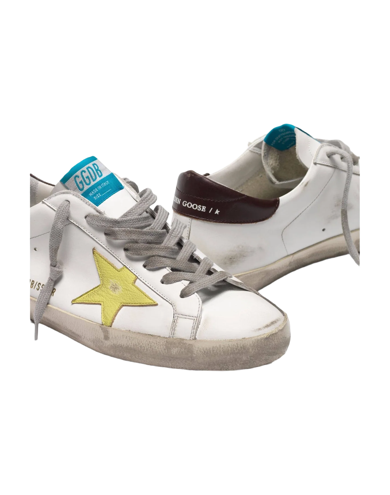 Men | Super-Star Sneakers with Yellow Star & Burgundy Heel Tab