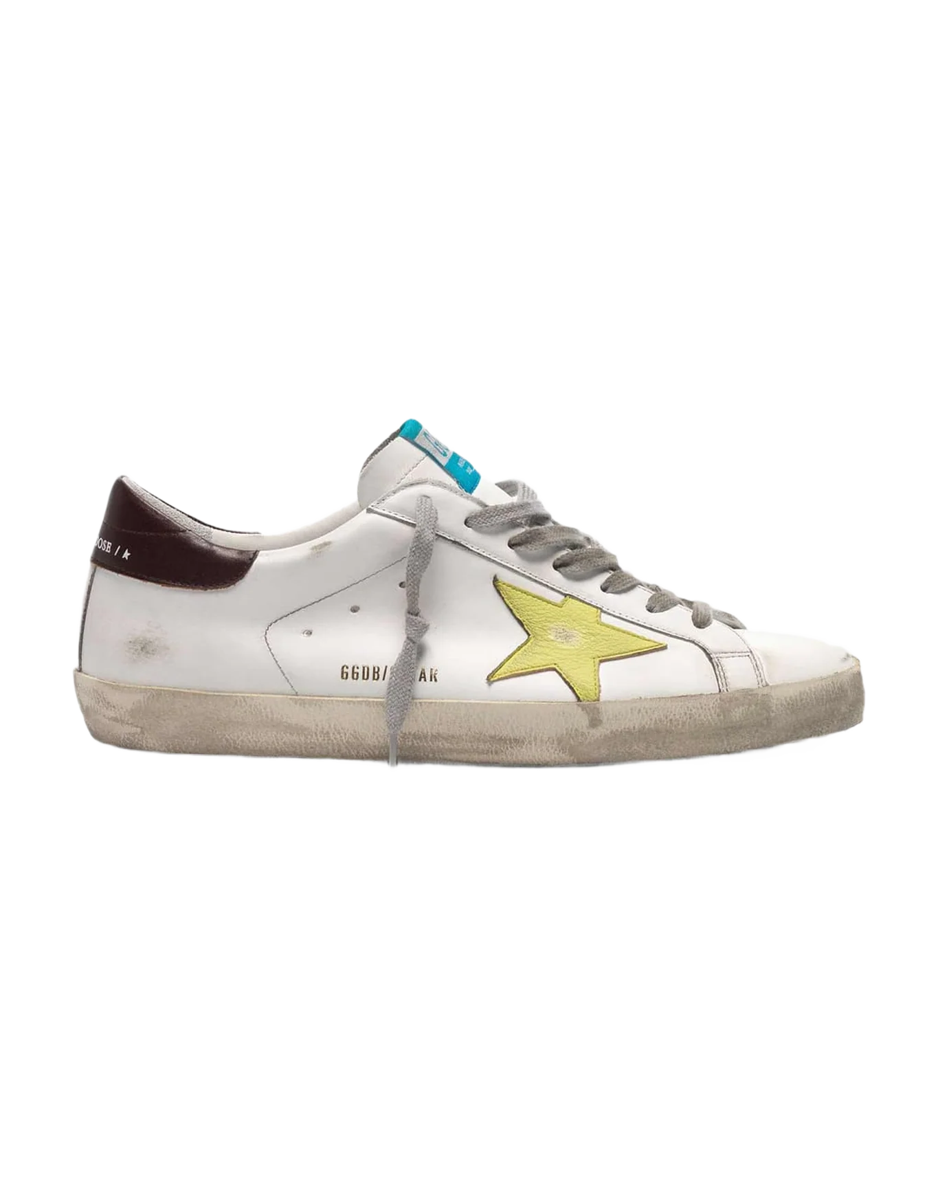 Men | Super-Star Sneakers with Yellow Star & Burgundy Heel Tab - Image 2