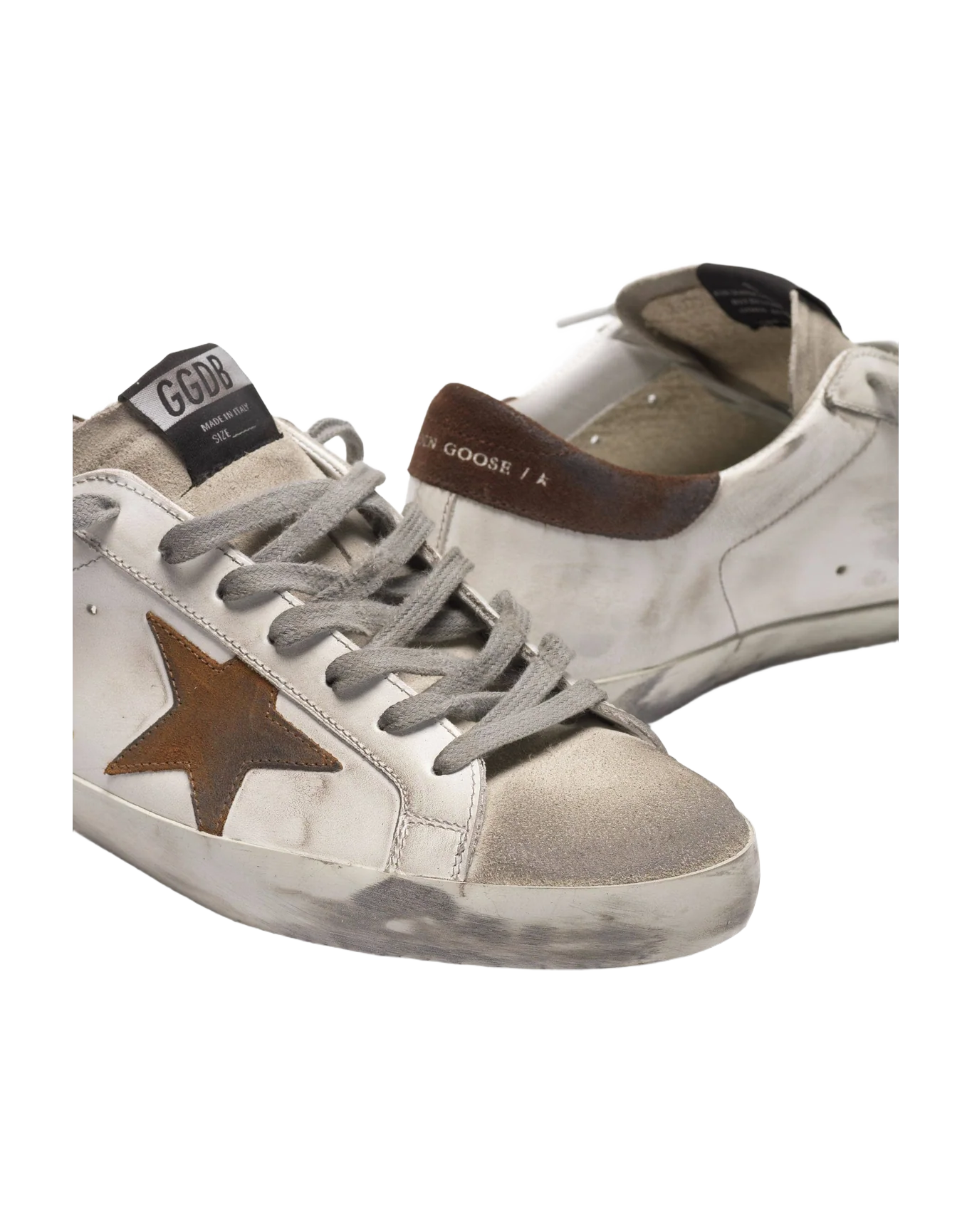 Men | Super-Star White Leather with Brown Star & Heel Tab - Image 4