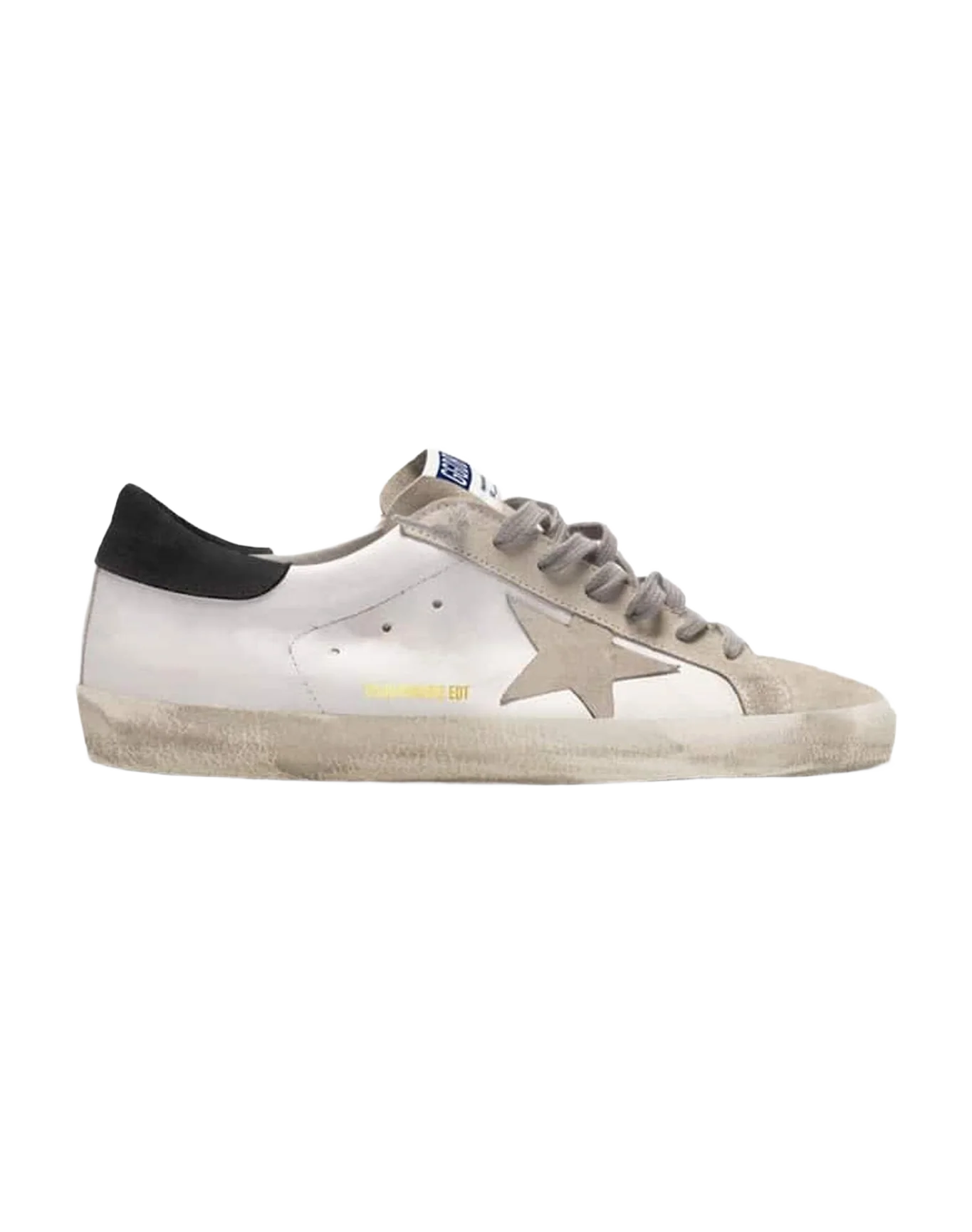 Men | Super-Star White Leather with Grey Star & Black Heel Tab