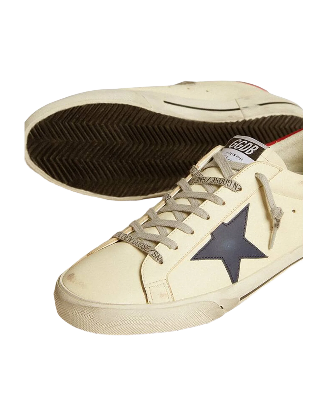 Men | Super-Star White Leather with Red Heel Tab | White x Blue x Red - Image 3