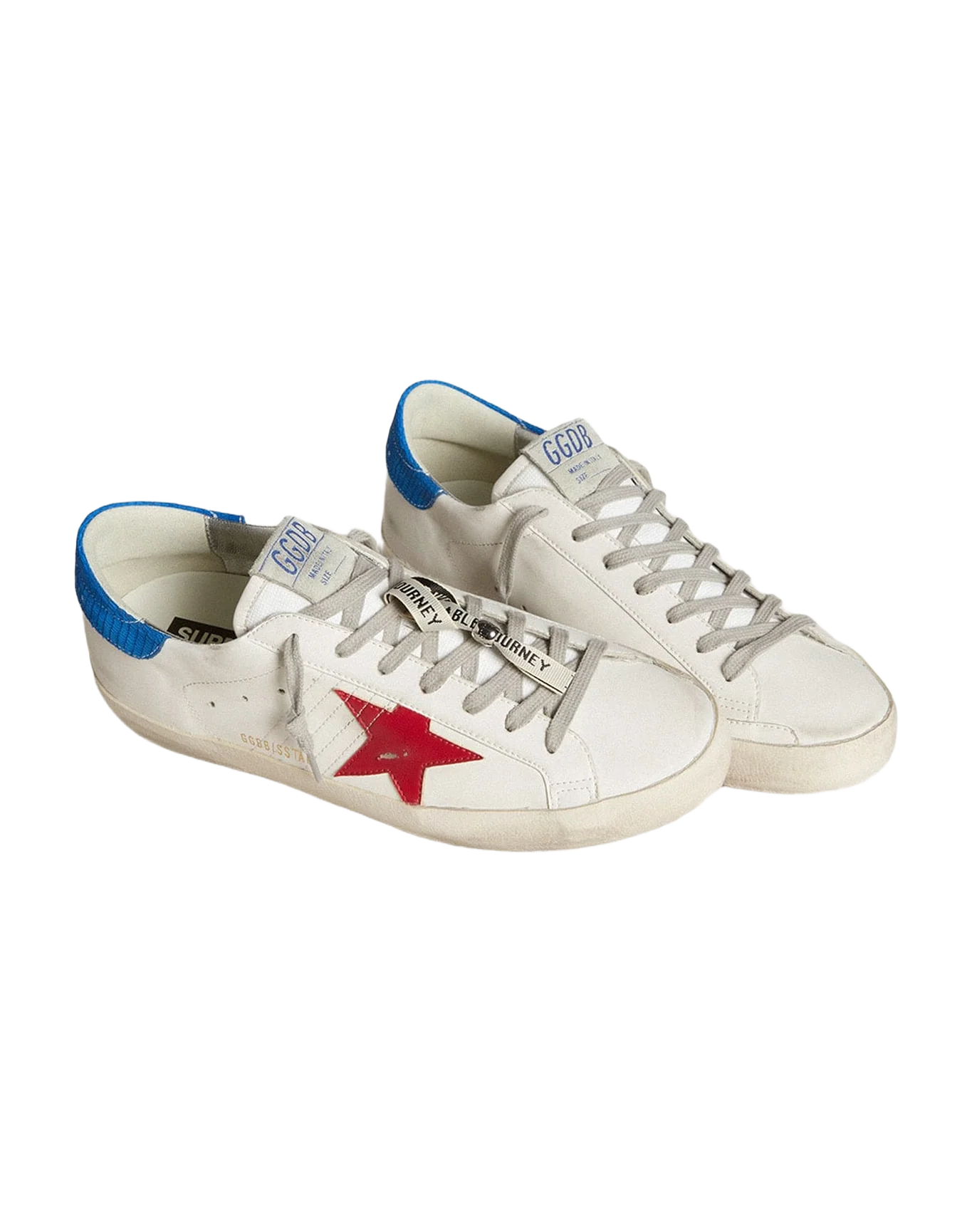 Men | Super-Star with Red Star & Light Blue Heel Tab | White x Red x Blue - Image 6