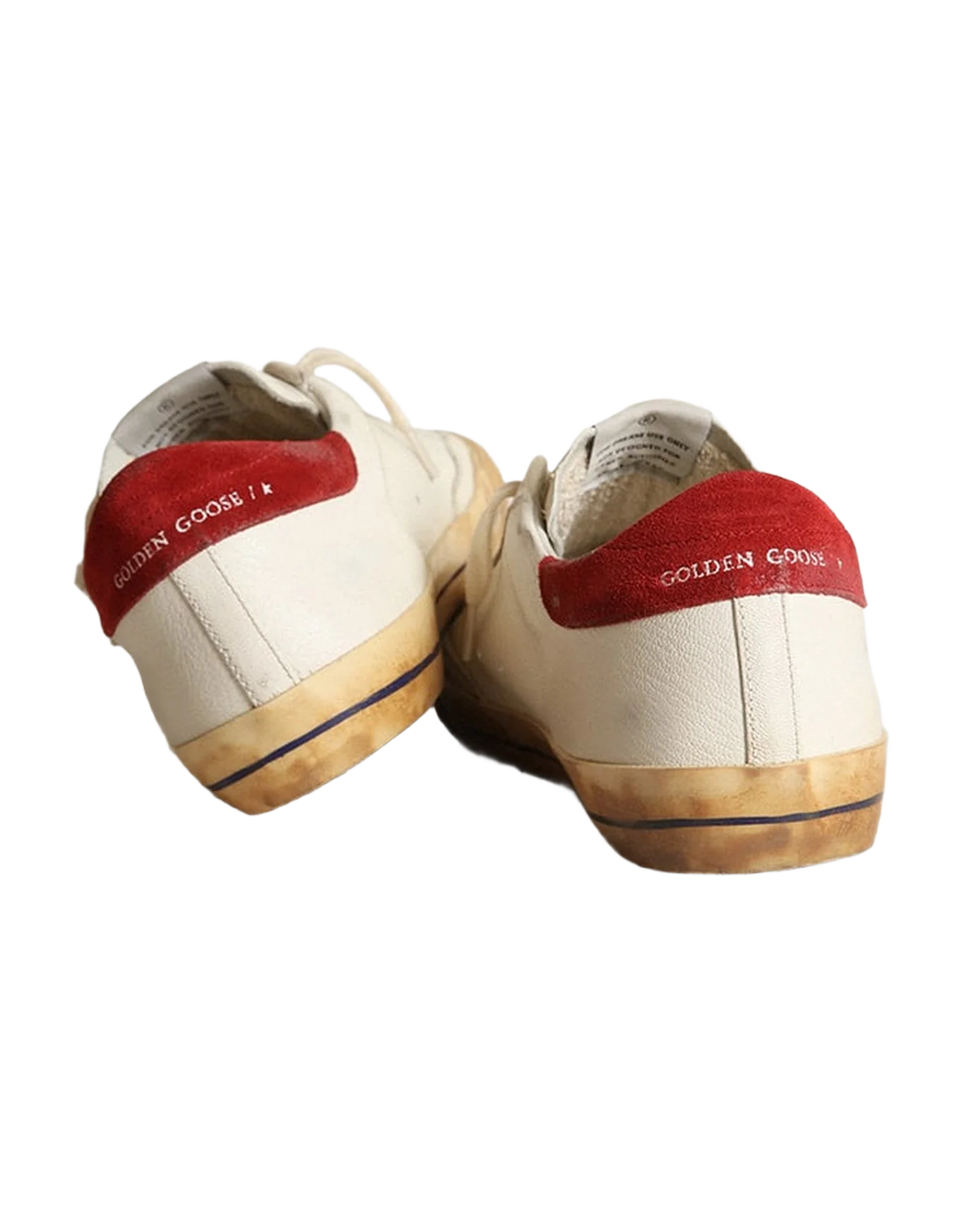 Men | Super-Star with Silver Laminated Leather Star | White x Silver x Red - Image 7