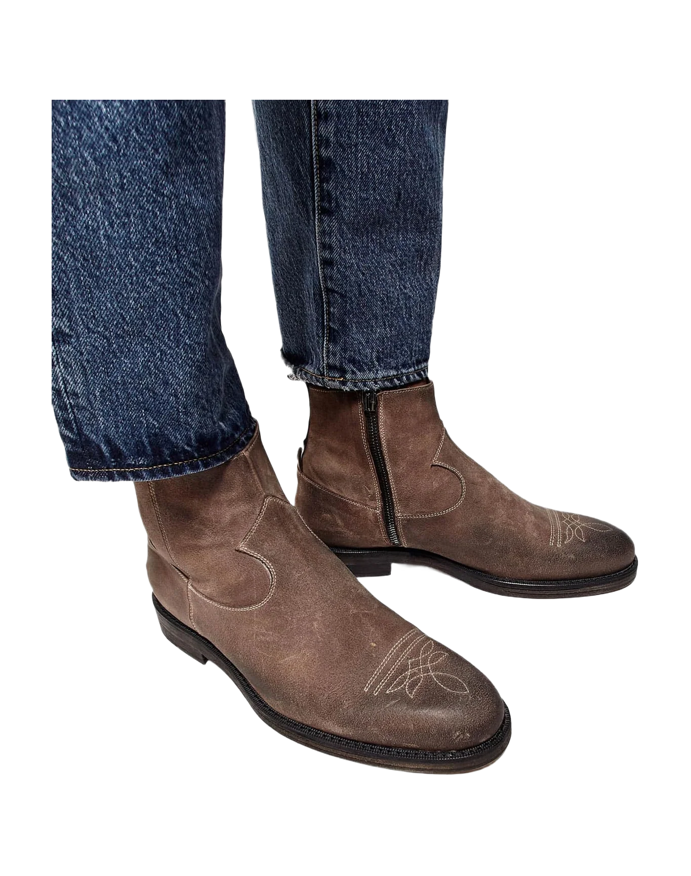 Men | Toro Suede Ankle Boots with Cowboy-Style Embroidery - Image 5