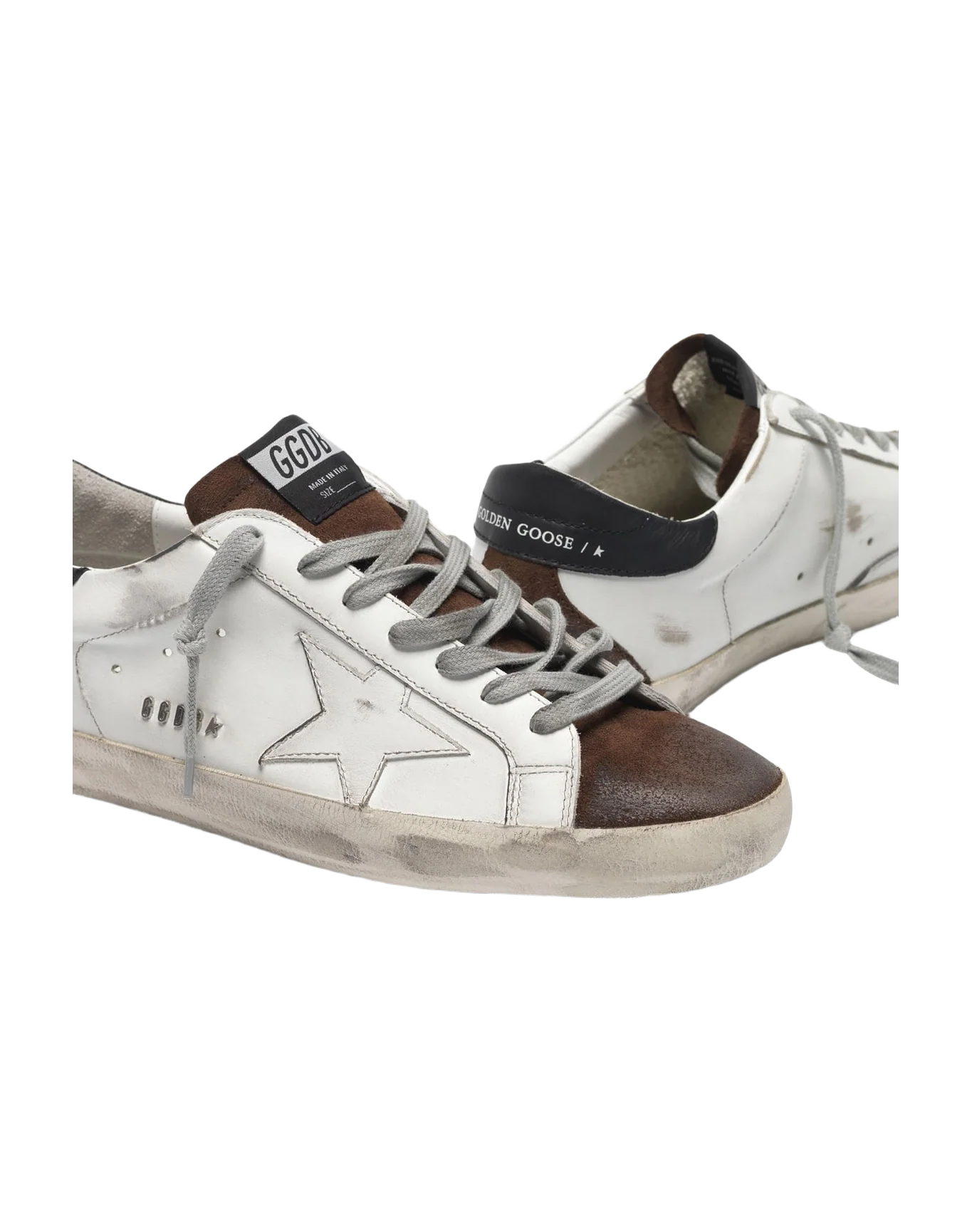 Men | Two-Tone White & Brown Super-Star Sneakers - Image 2