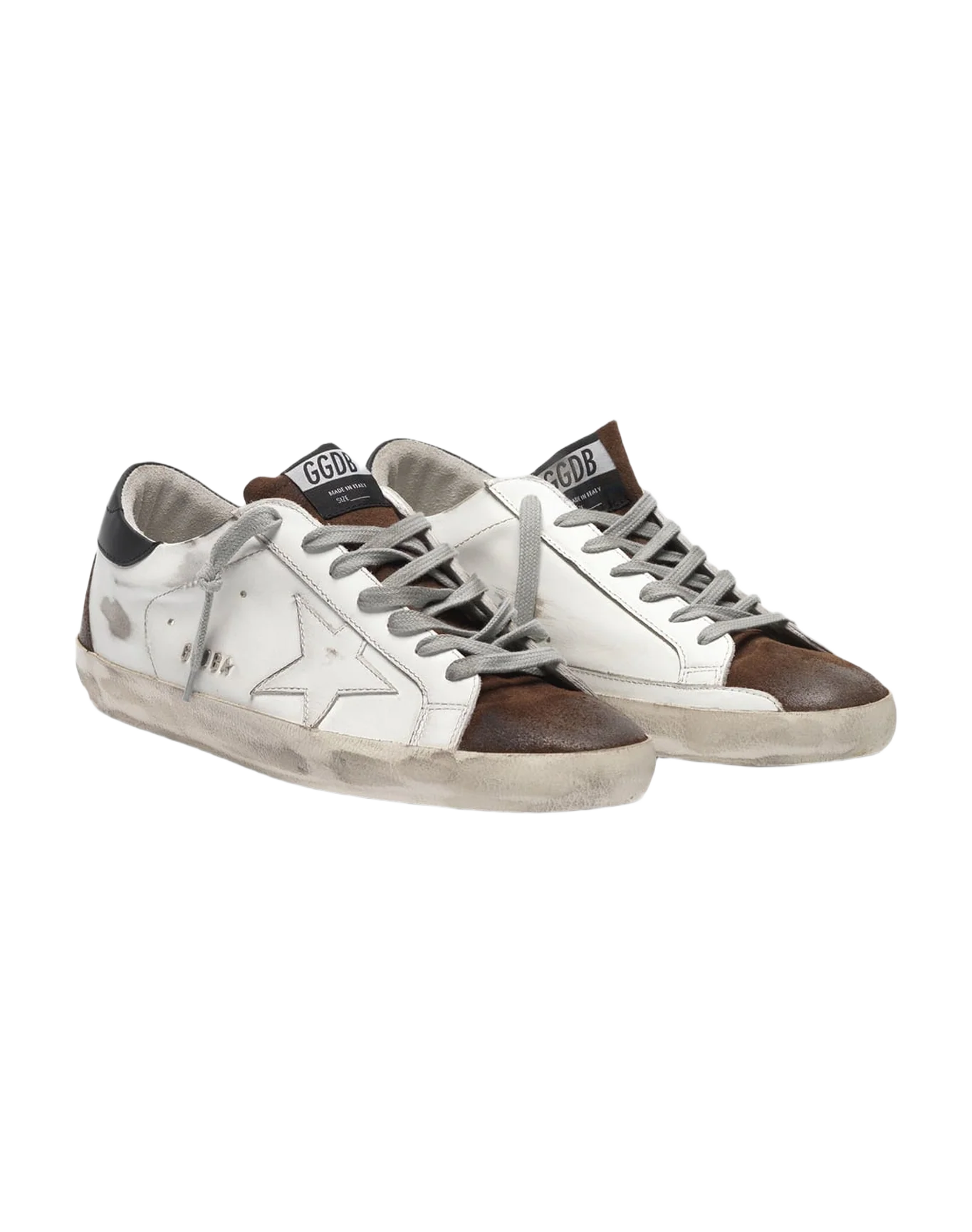 Men | Two-Tone White & Brown Super-Star Sneakers - Image 9