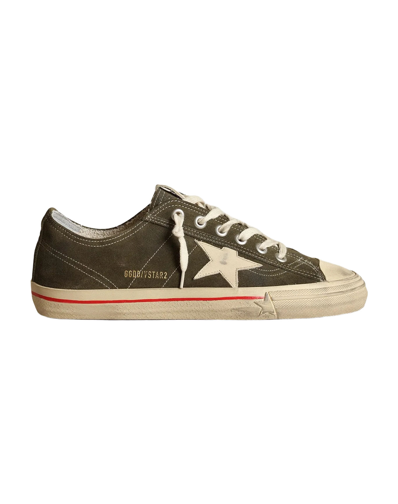 Men | V-Star Ltd Dark Green Suede with Ivory Star | Dark Green x Ivory - Image 2