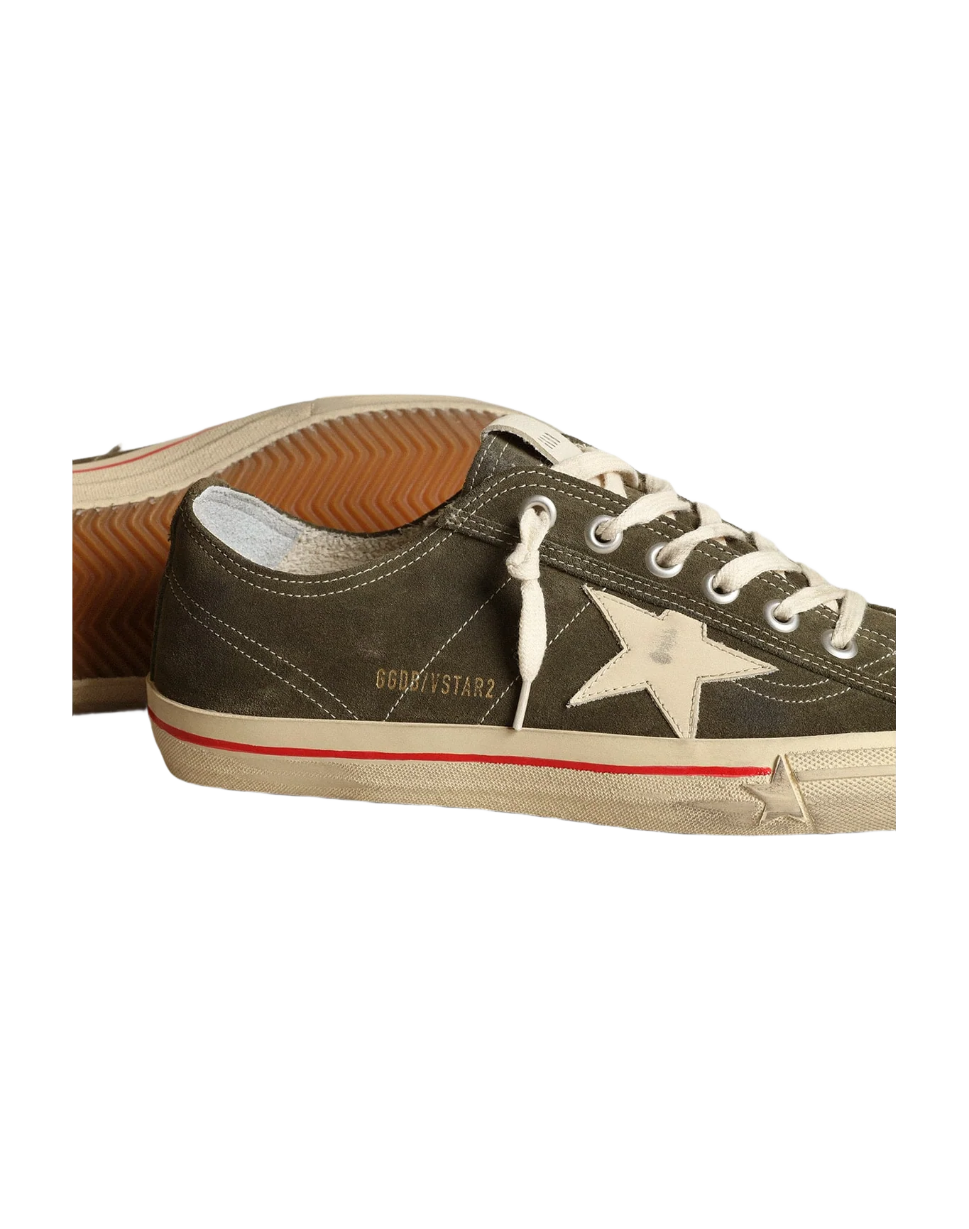Men | V-Star Ltd Dark Green Suede with Ivory Star | Dark Green x Ivory - Image 7