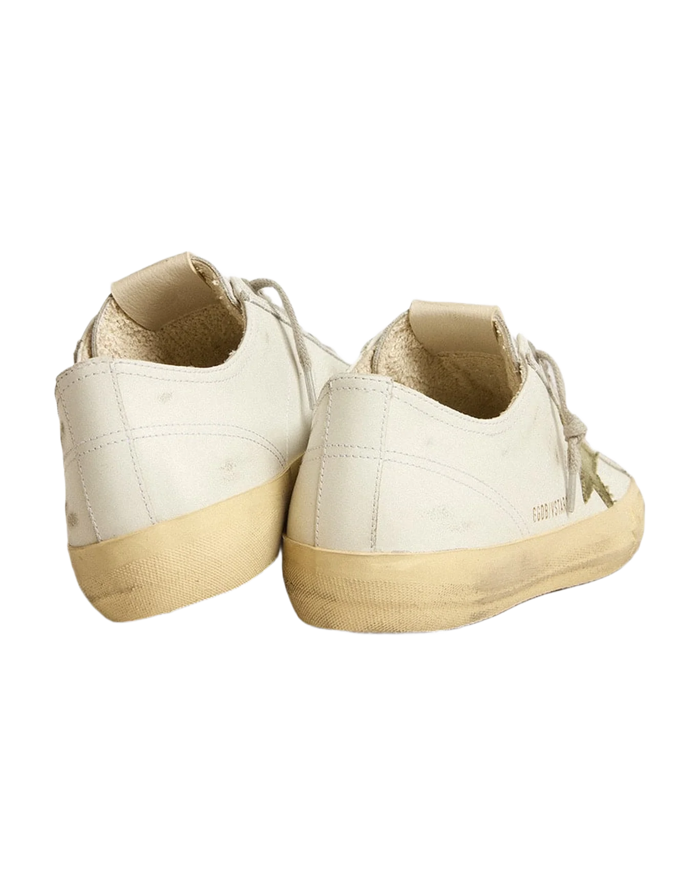 Men | V-Star White Leather with Green Canvas Star | White x Green - Image 8