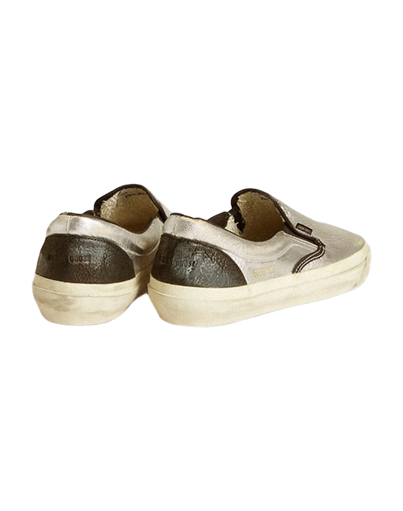Men | Vce Penstar Metallic Silver Leather with Black Leather Heel Tab | Silver x Black - Image 7