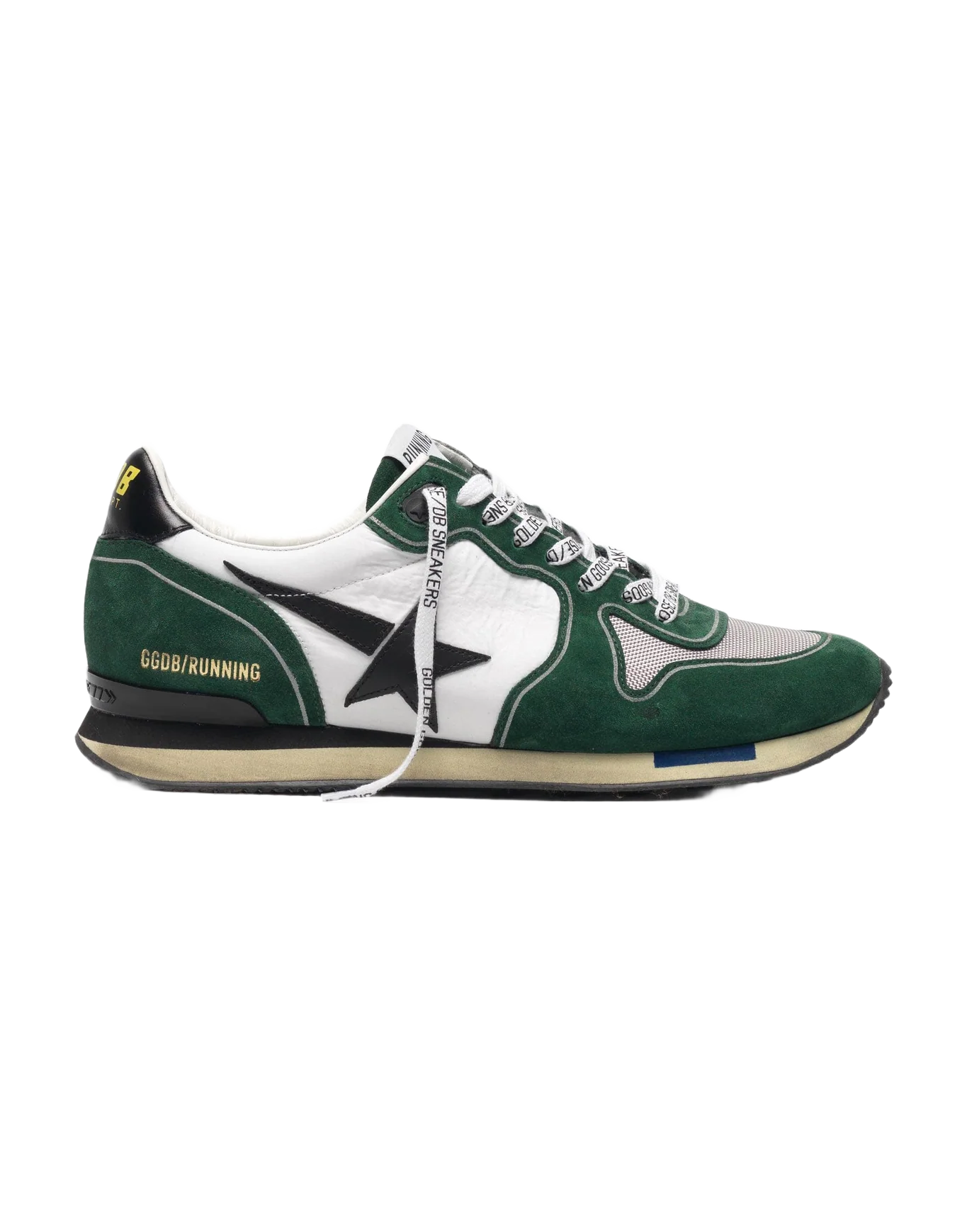 Men | White & Green Running Sneakers Suede - Image 2