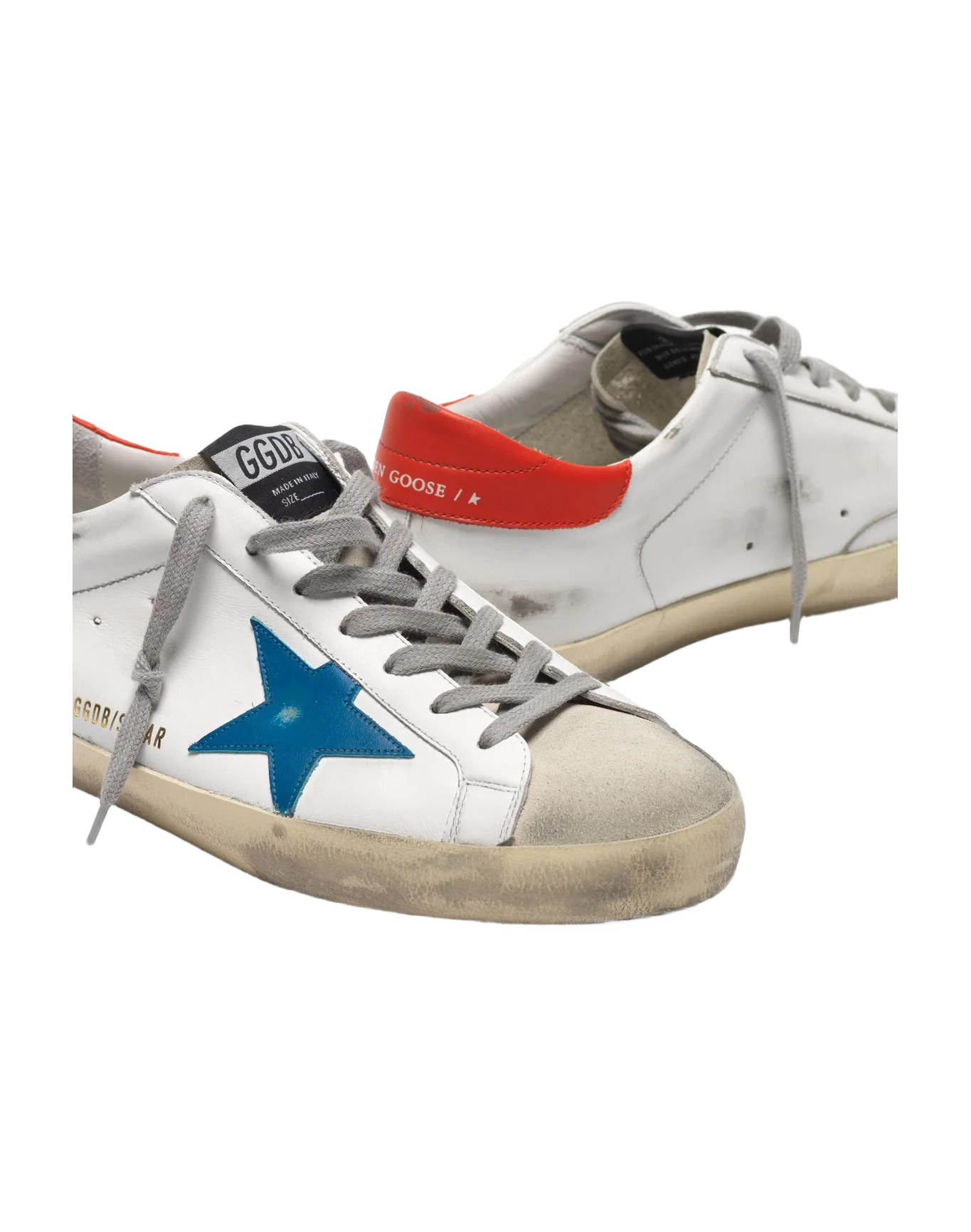 Men | White Leather Super-Star with Red Heel & Blue Star - Image 7