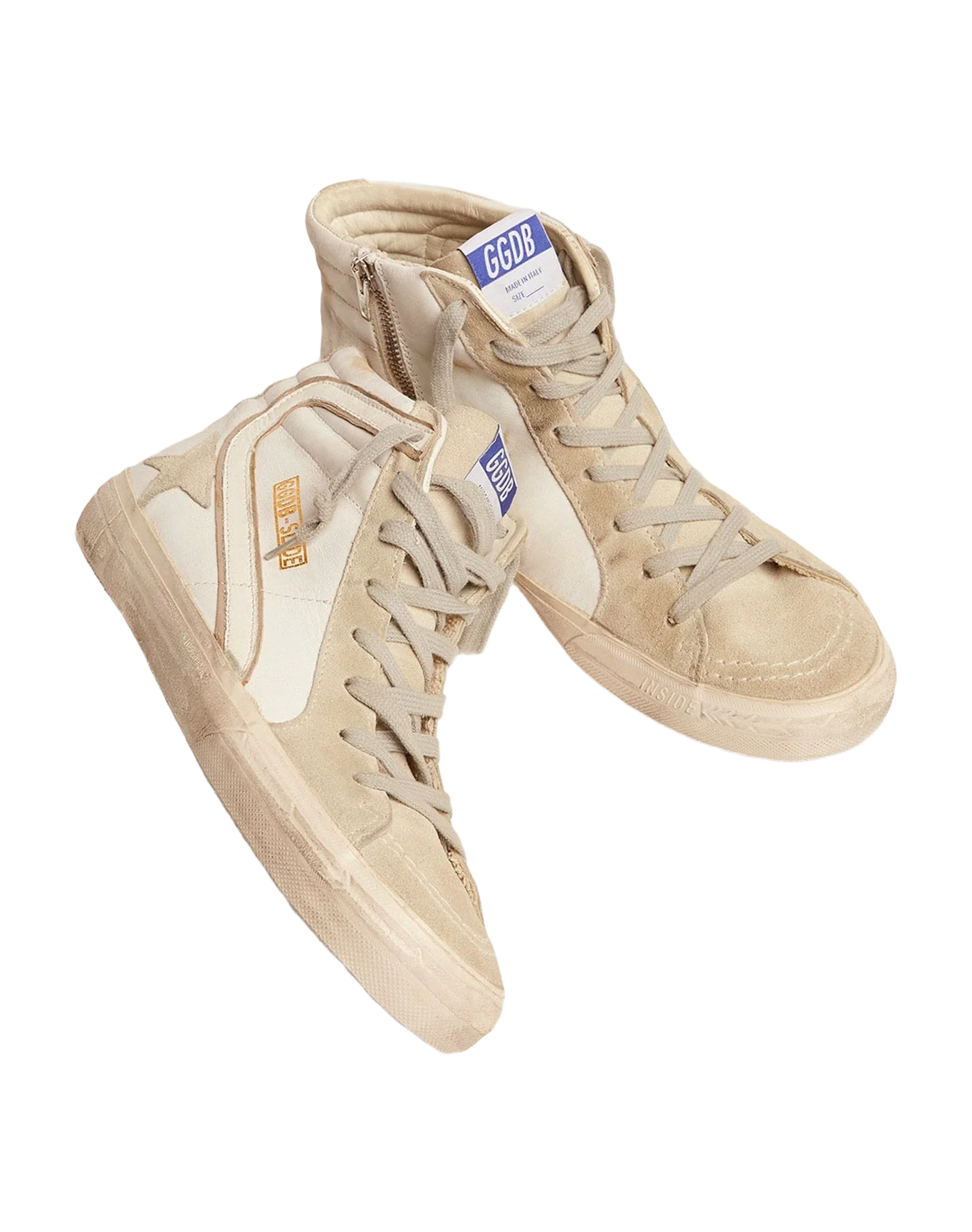 Men | White Slide Sneakers Leather & Suede - Image 7