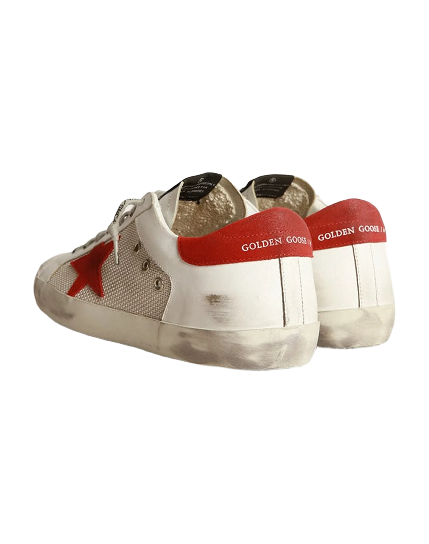 Men | White Superstar Sneakers Leather with Red Star | White x Light Silver x Red - Image 5