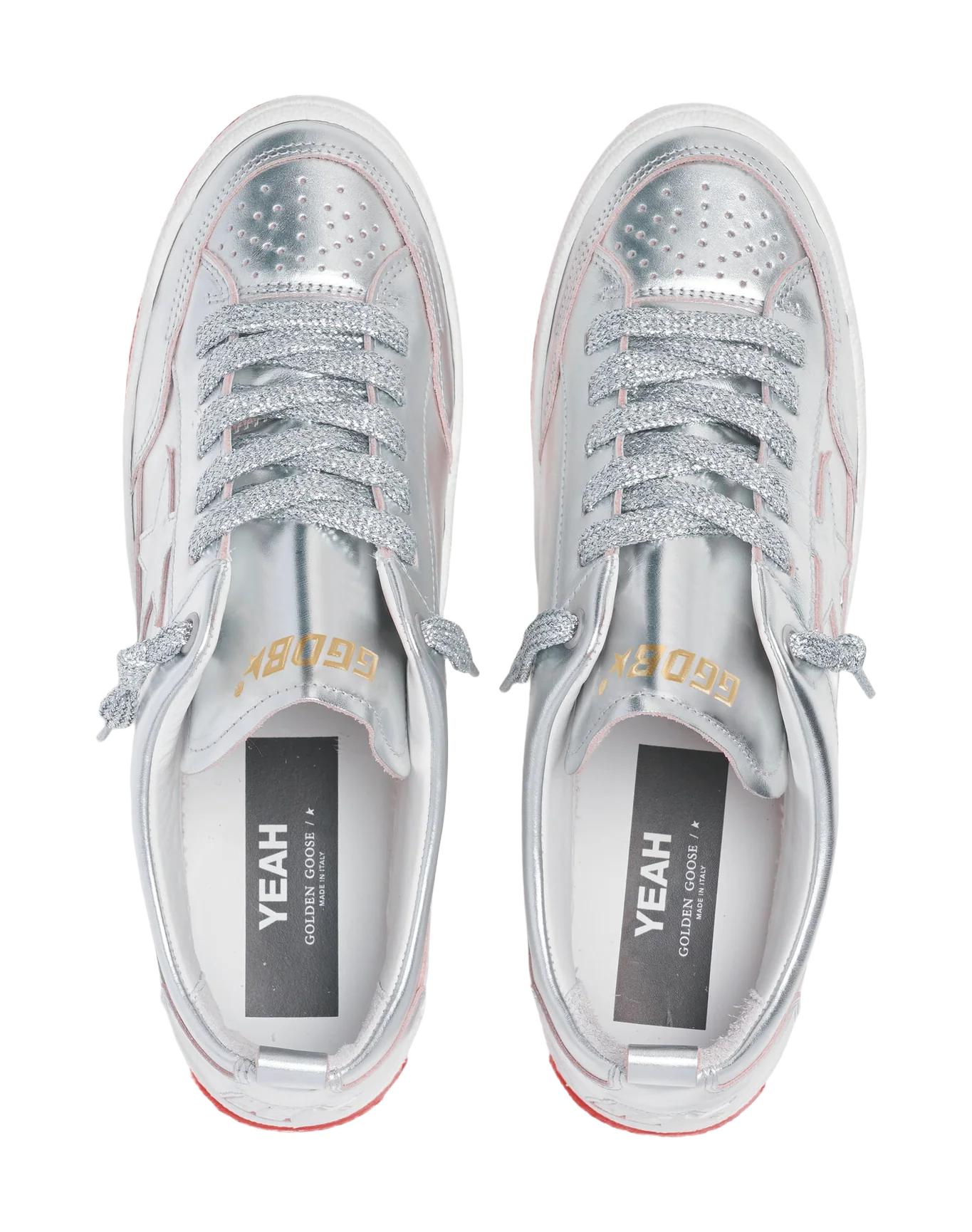 Men | Yeah Sneakers Silver Laminated Leather | Silver - Image 4