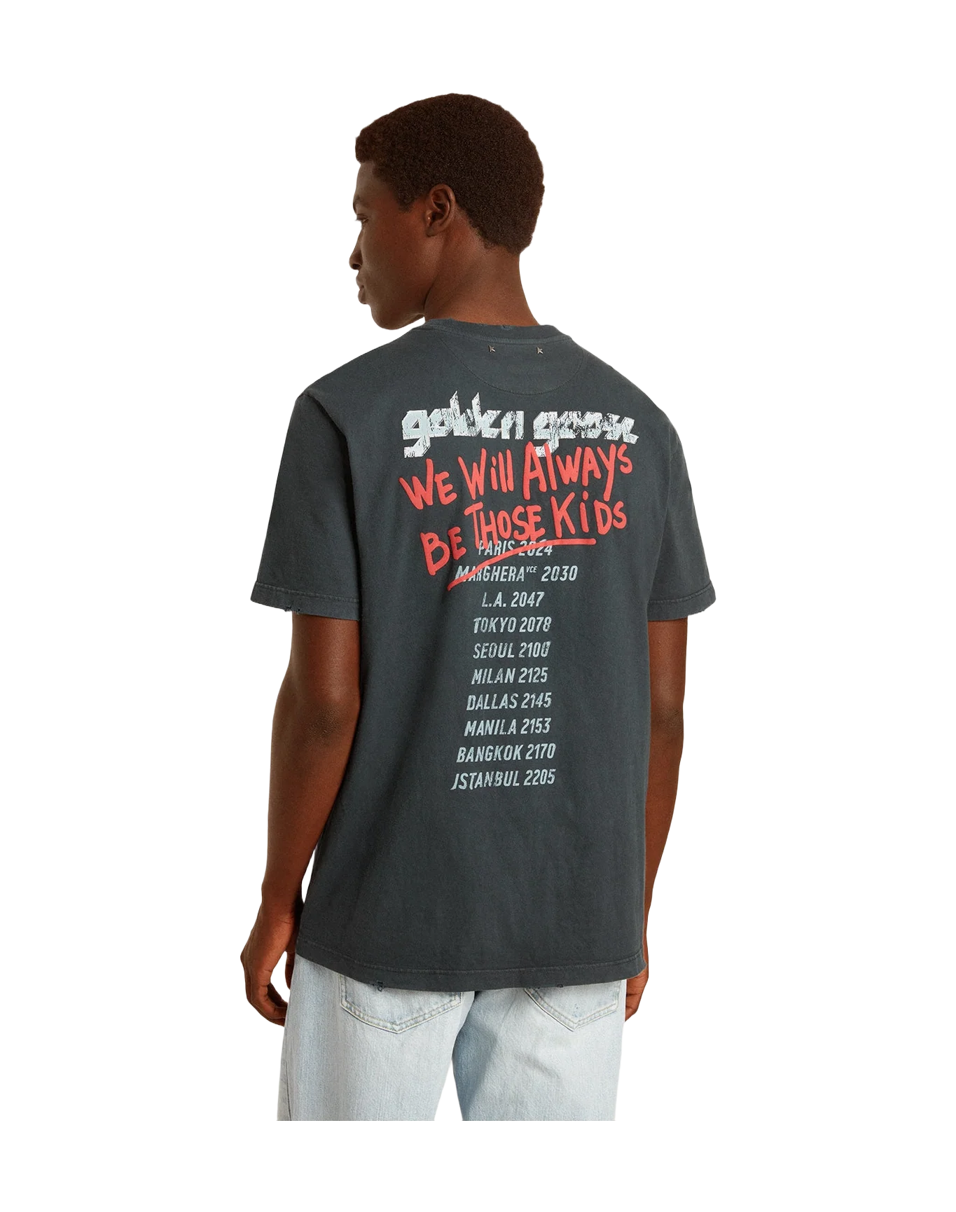 Unisex | Black T-Shirt with Multicolor Print | Washed Black - Image 8