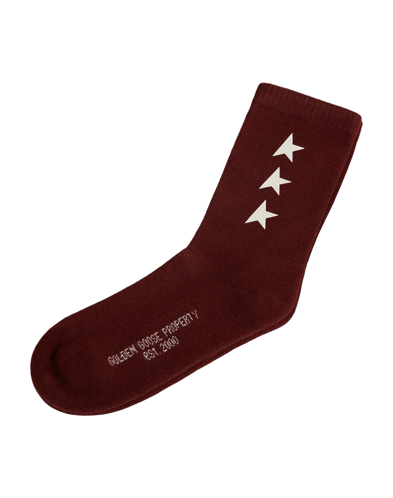 Unisex | Burgundy Socks with Contrasting White Stars | Windsor Wine x White - Image 3