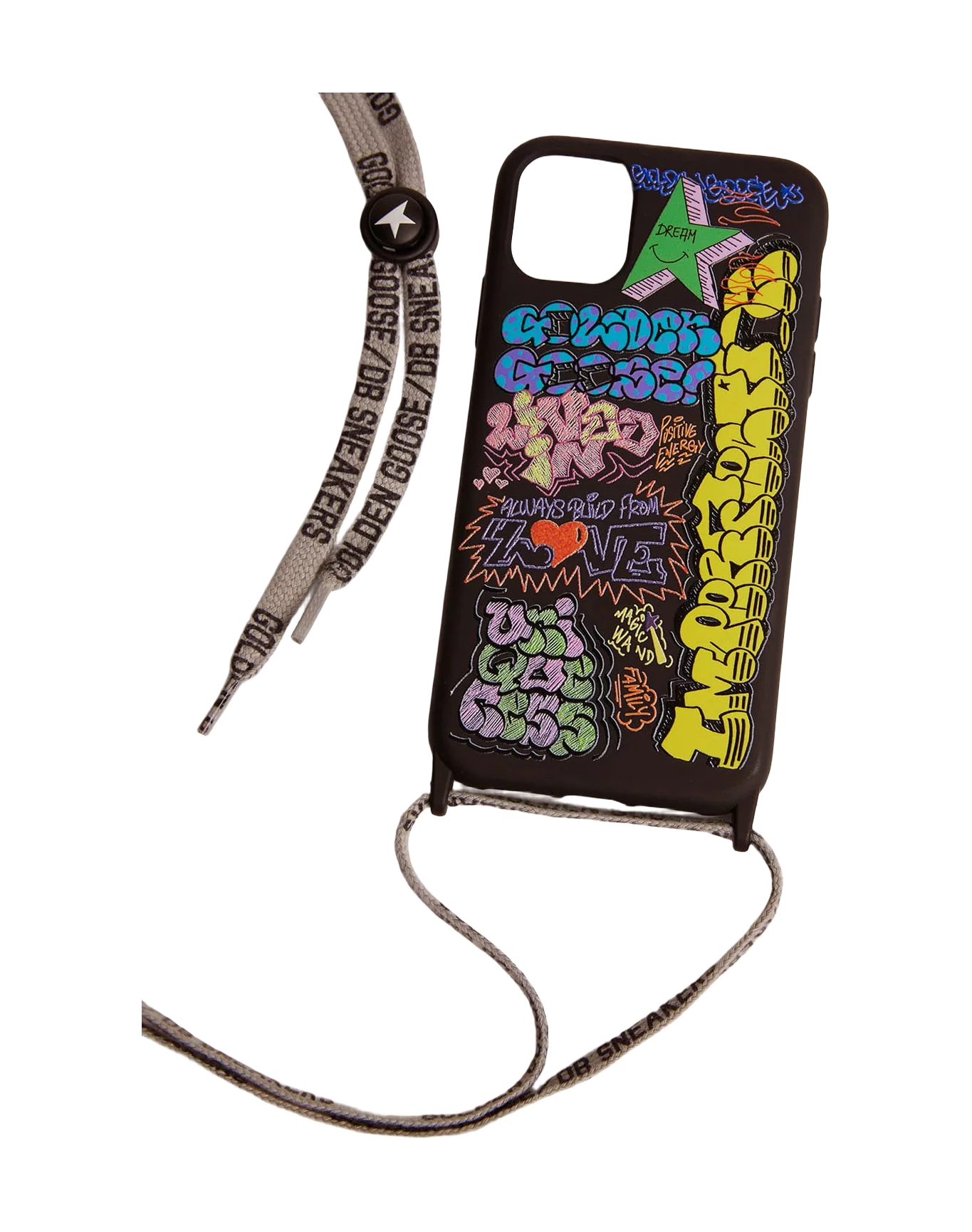 Unisex | Case Iphone 12 & 12 Pro with Graffiti Print & Logoed Laces | Black x Multicolor - Image 3