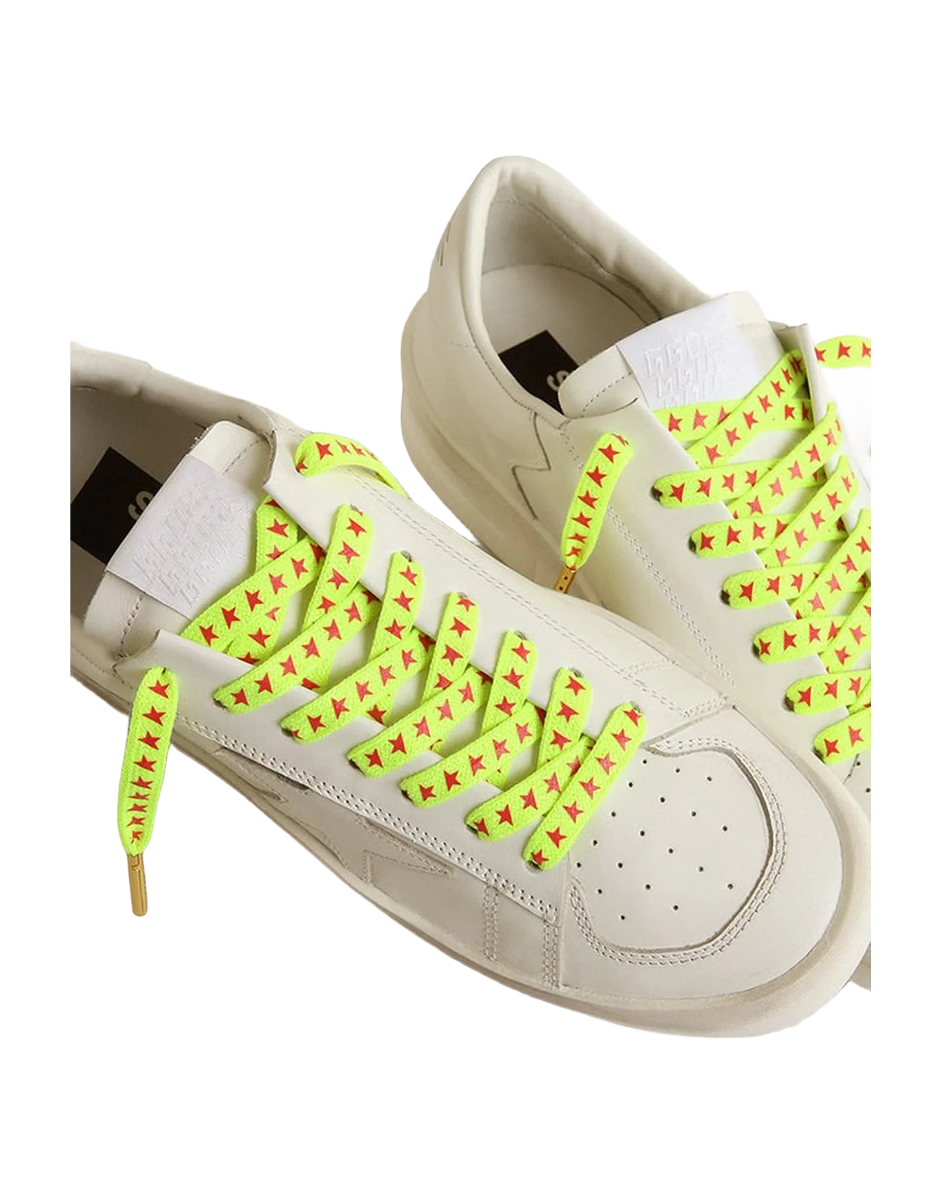 Unisex | Fluorescent Yellow Laces with Contrasting Orange Stars | Fluo Yellow x Orange x Gold - Image 5