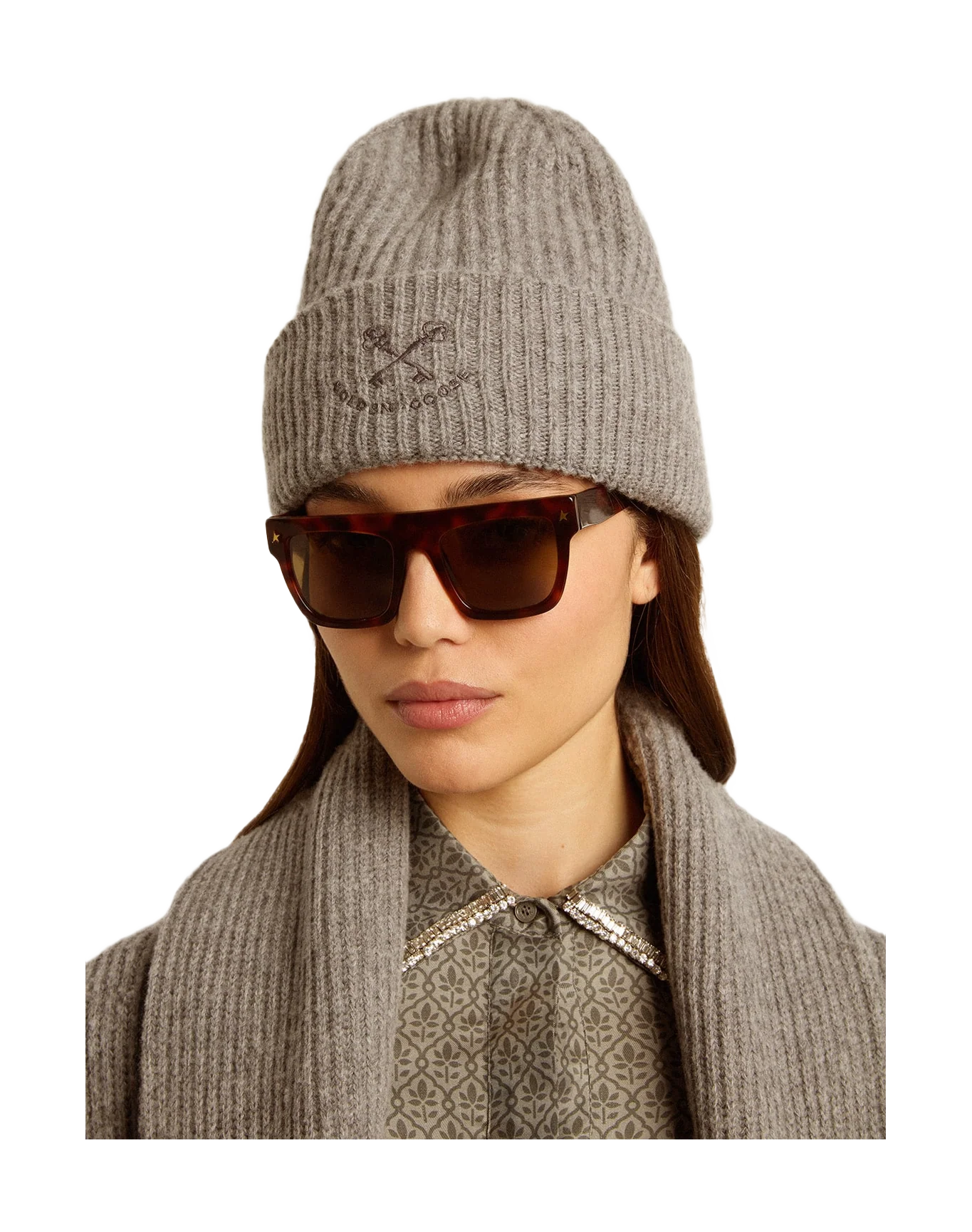 Unisex | Gray Ribbed Wool Beanie | Grey Melange - Image 6