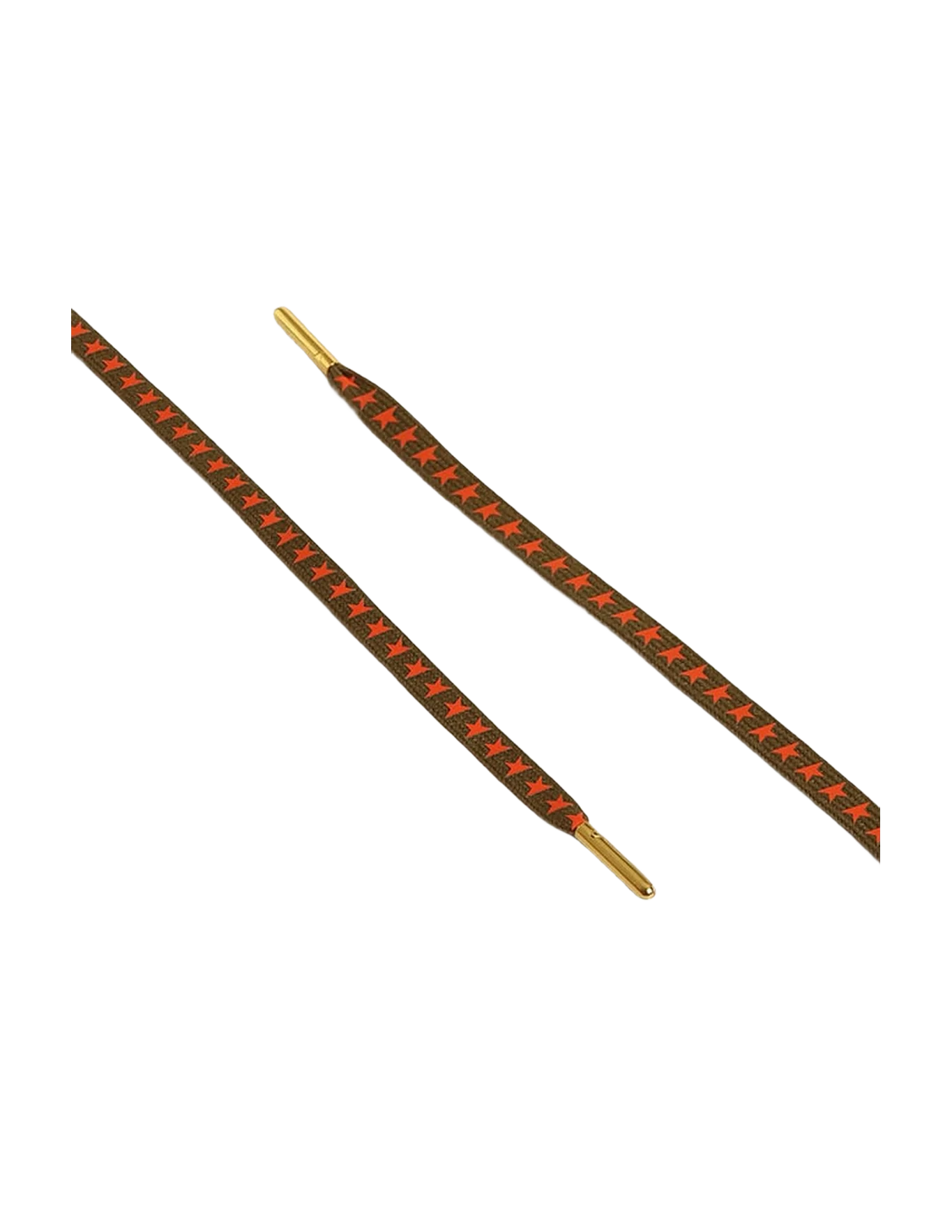 Unisex | Military-Green Laces with Contrasting Orange Stars | Khaki x Orange x Gold - Image 6