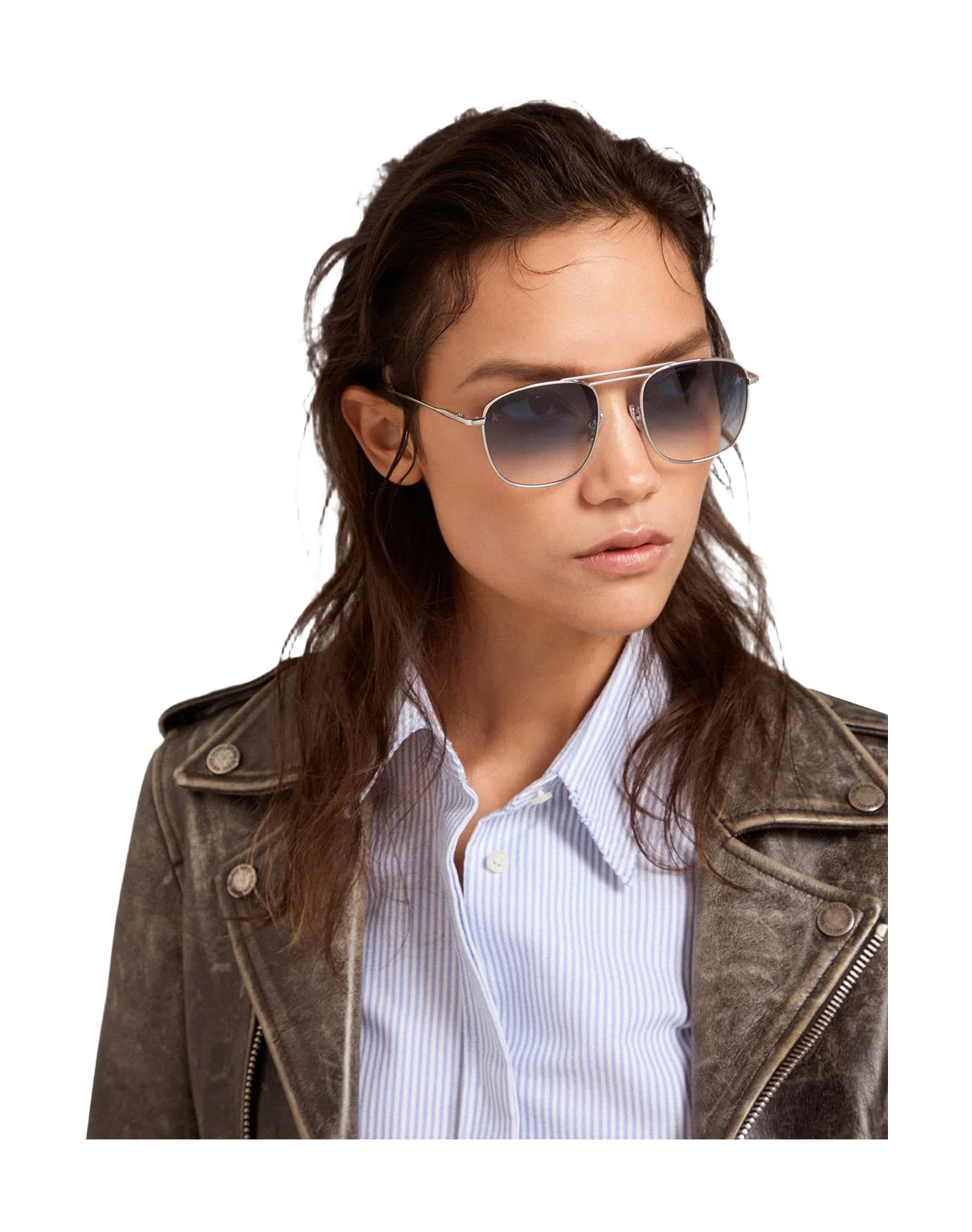 Unisex | Sunframe Roger Aviator Model with Silver Frame | Silver x Blue - Image 10