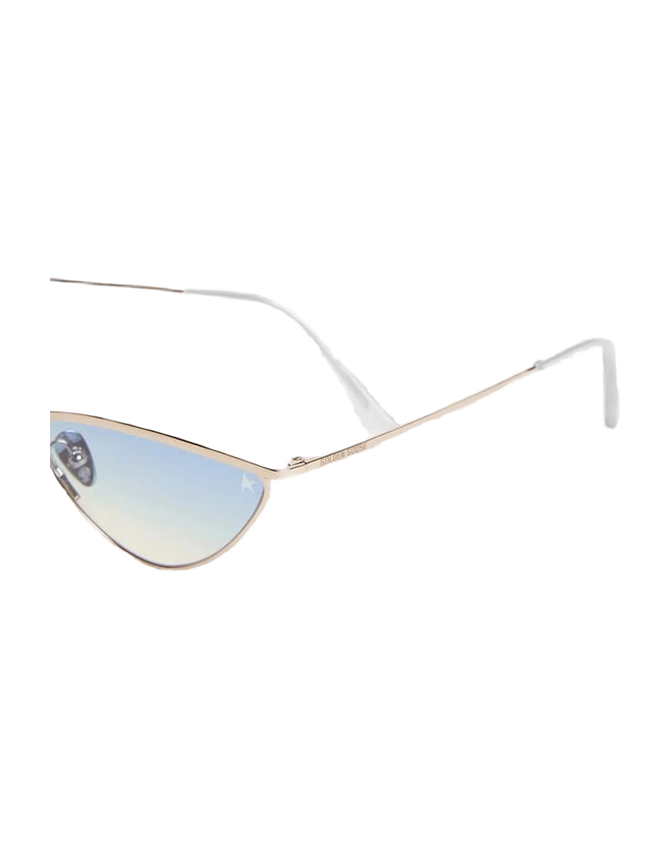 Unisex | Sunglasses Cat-Eye Style with Silver Frame & Blue Lenses | Silver x Blue - Image 2