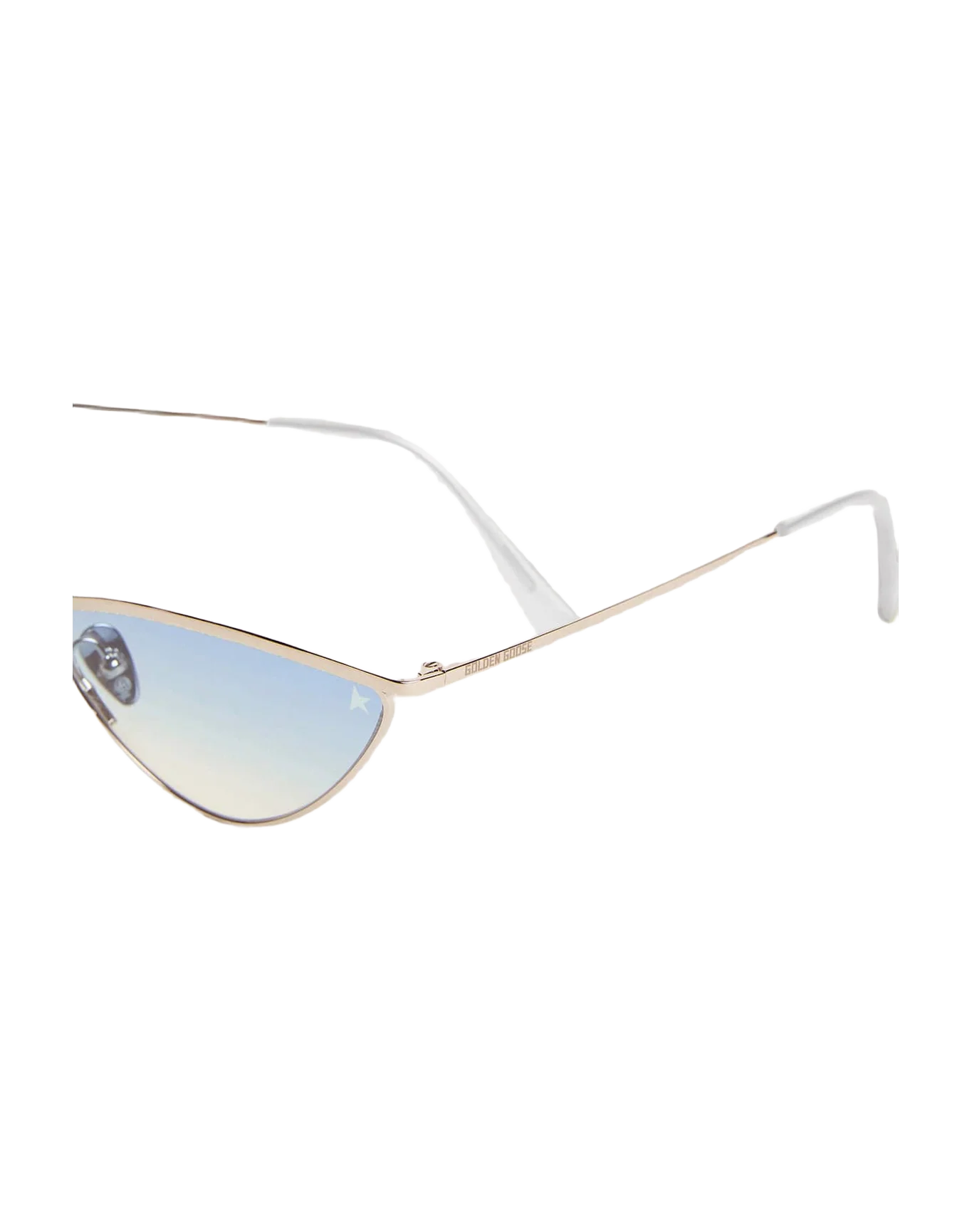 Unisex | Sunglasses Cat-Eye Style with Silver Frame & Blue Lenses | Silver x Blue - Image 4