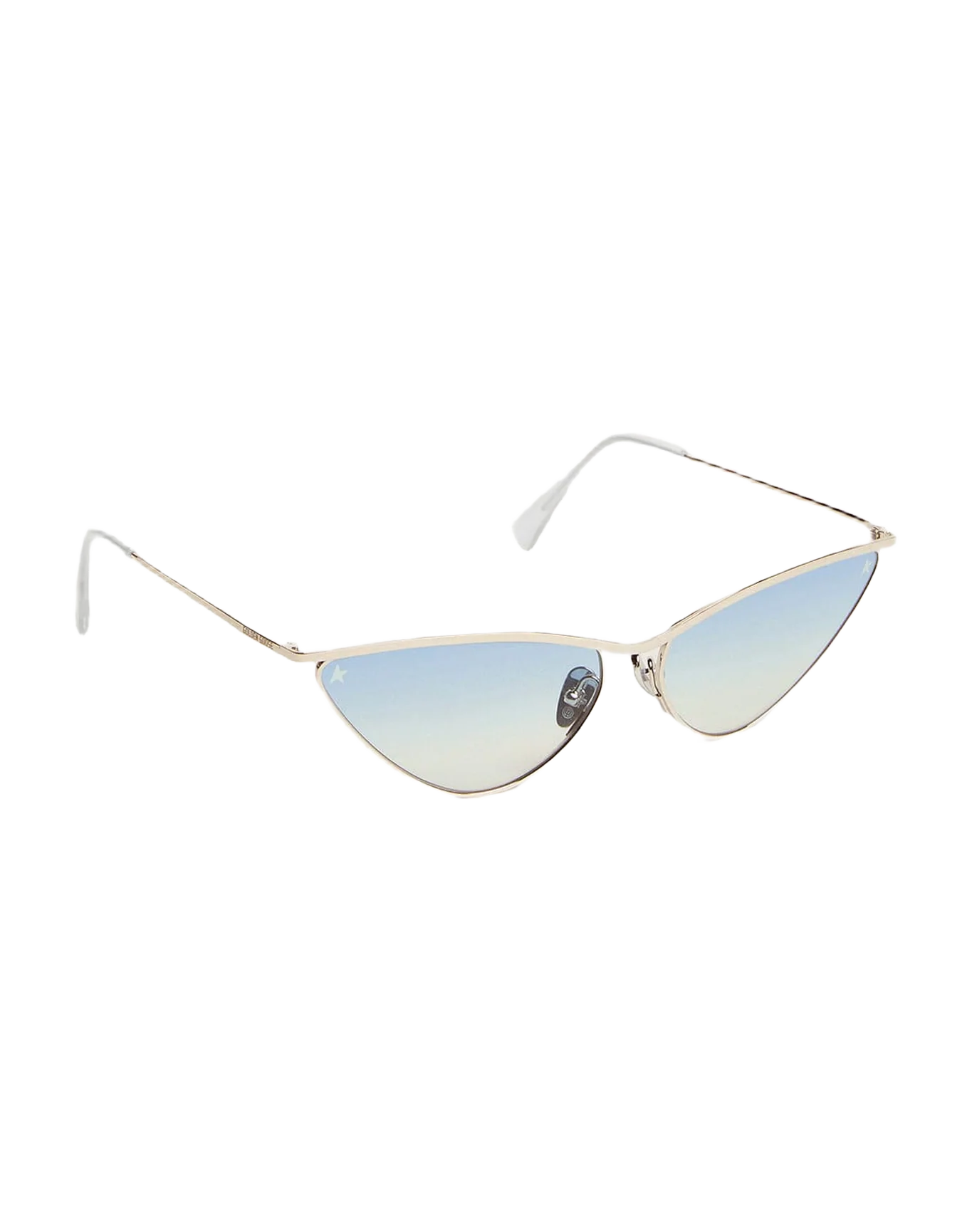 Unisex | Sunglasses Cat-Eye Style with Silver Frame & Blue Lenses | Silver x Blue - Image 7