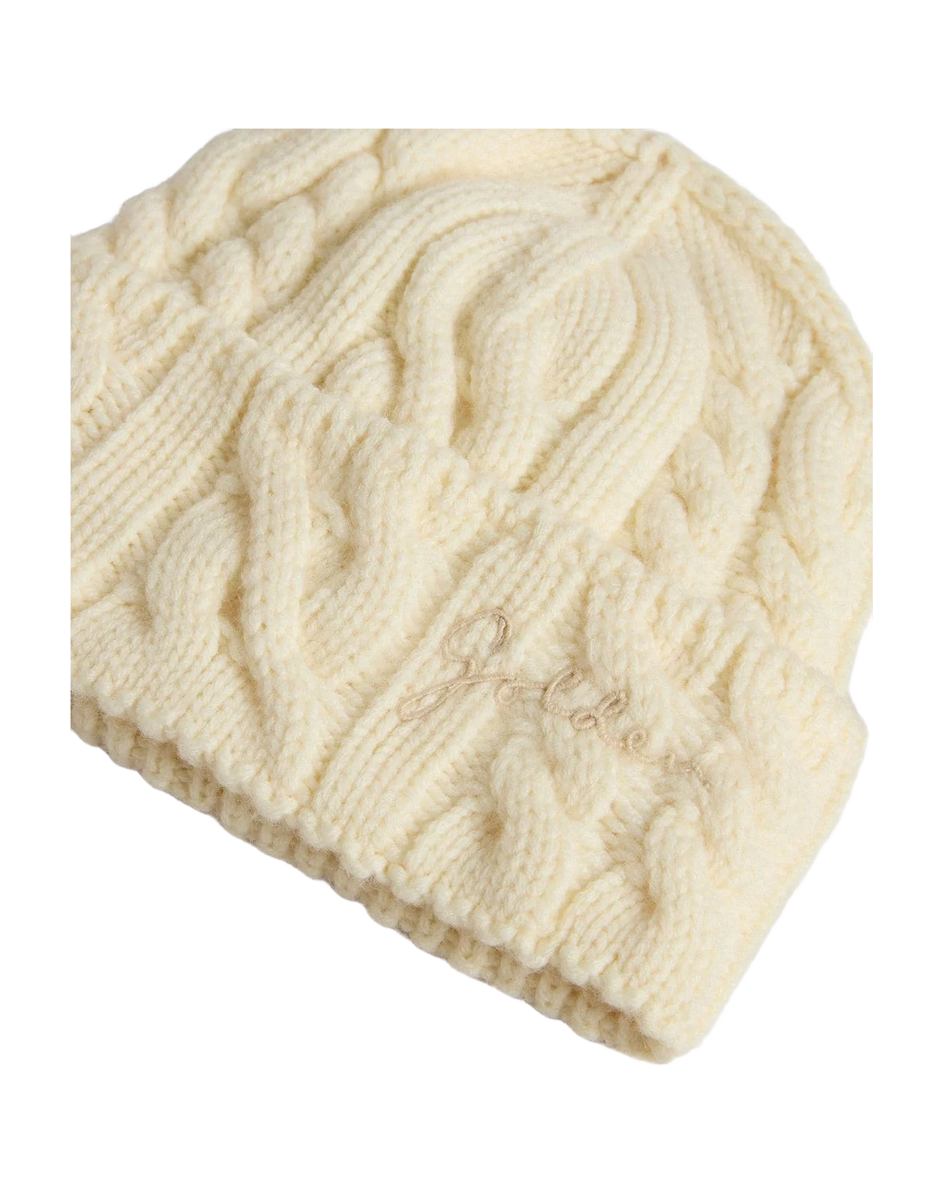 Unisex | White Wool Beanie with Embroidery | Artic Wolf - Image 5