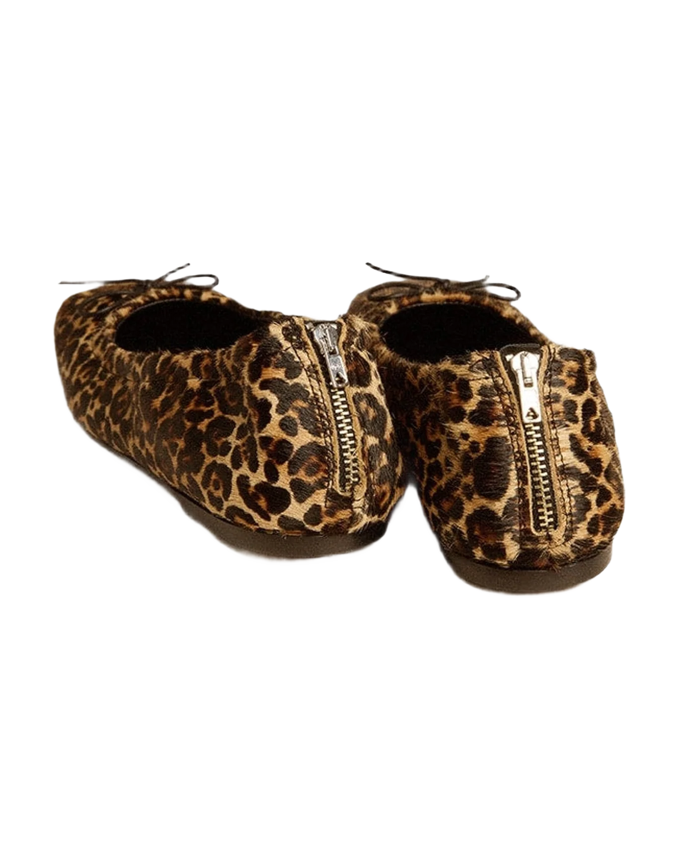 Women | Amy Ballet Flats Beige Leopard-Print Pony Skin | Beige Brown Black Leo