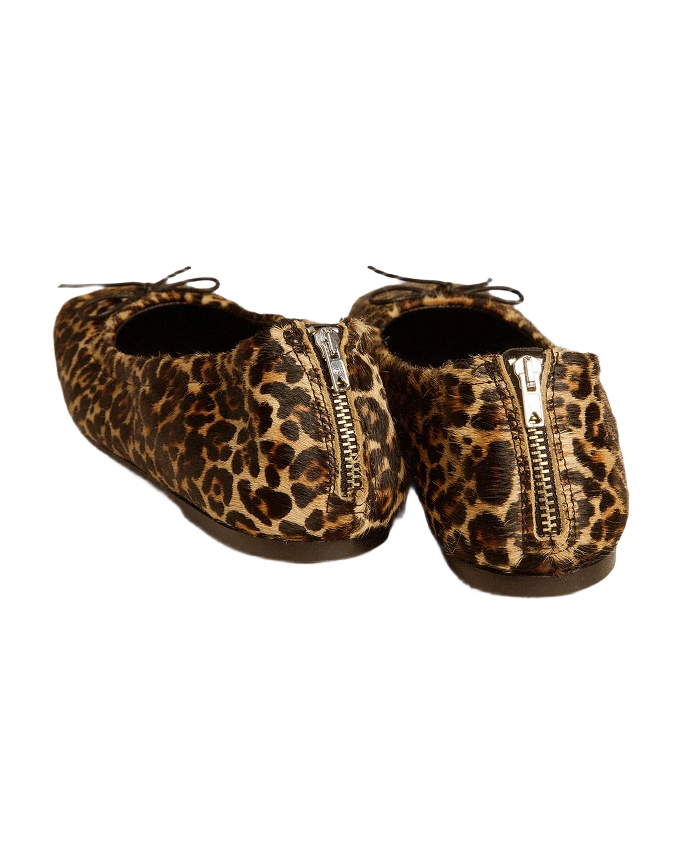 Women | Amy Ballet Flats Beige Leopard-Print Pony Skin | Beige Brown Black Leo - Image 3