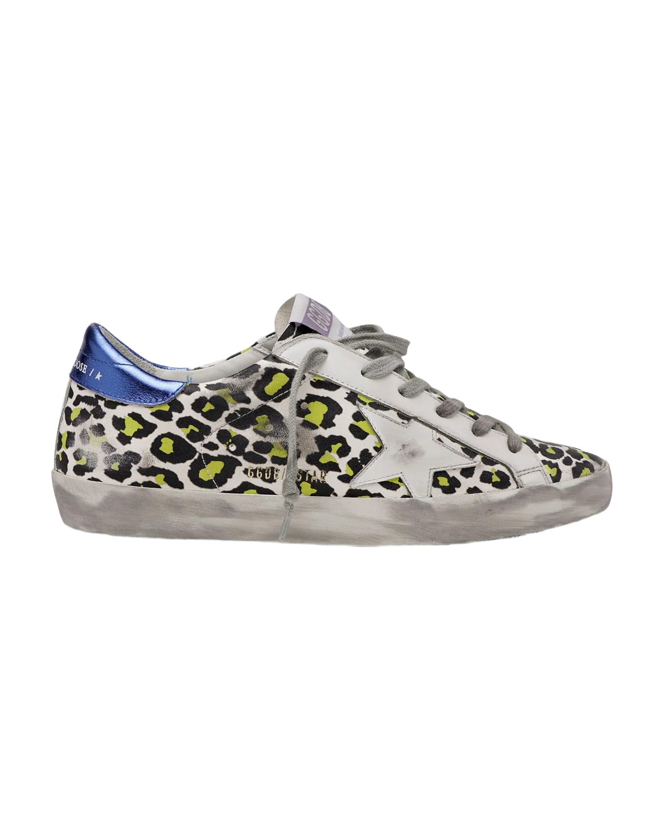Women | Animal-Print Super-Star Sneakers with Blue Laminated Heel Tab - Image 2