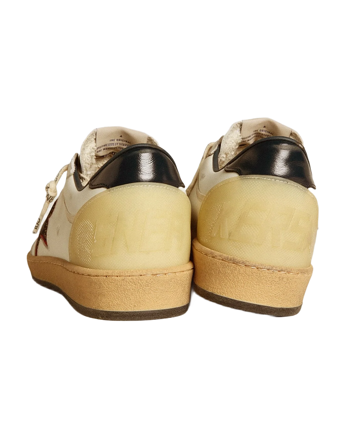 Women | Ball Star Ltd with Mesh Star & Midnight Blue Leather Heel Tab | White x Beige x Blue - Image 8