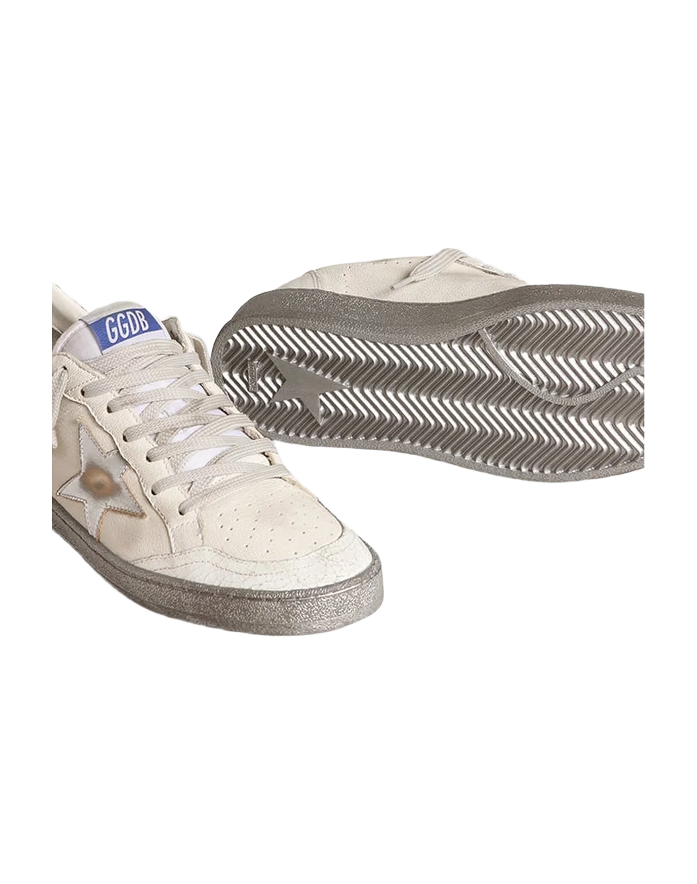 Women | Ball Star Ltd with Silver Glitter Heel Tab & Silver Star | White x Silver - Image 7