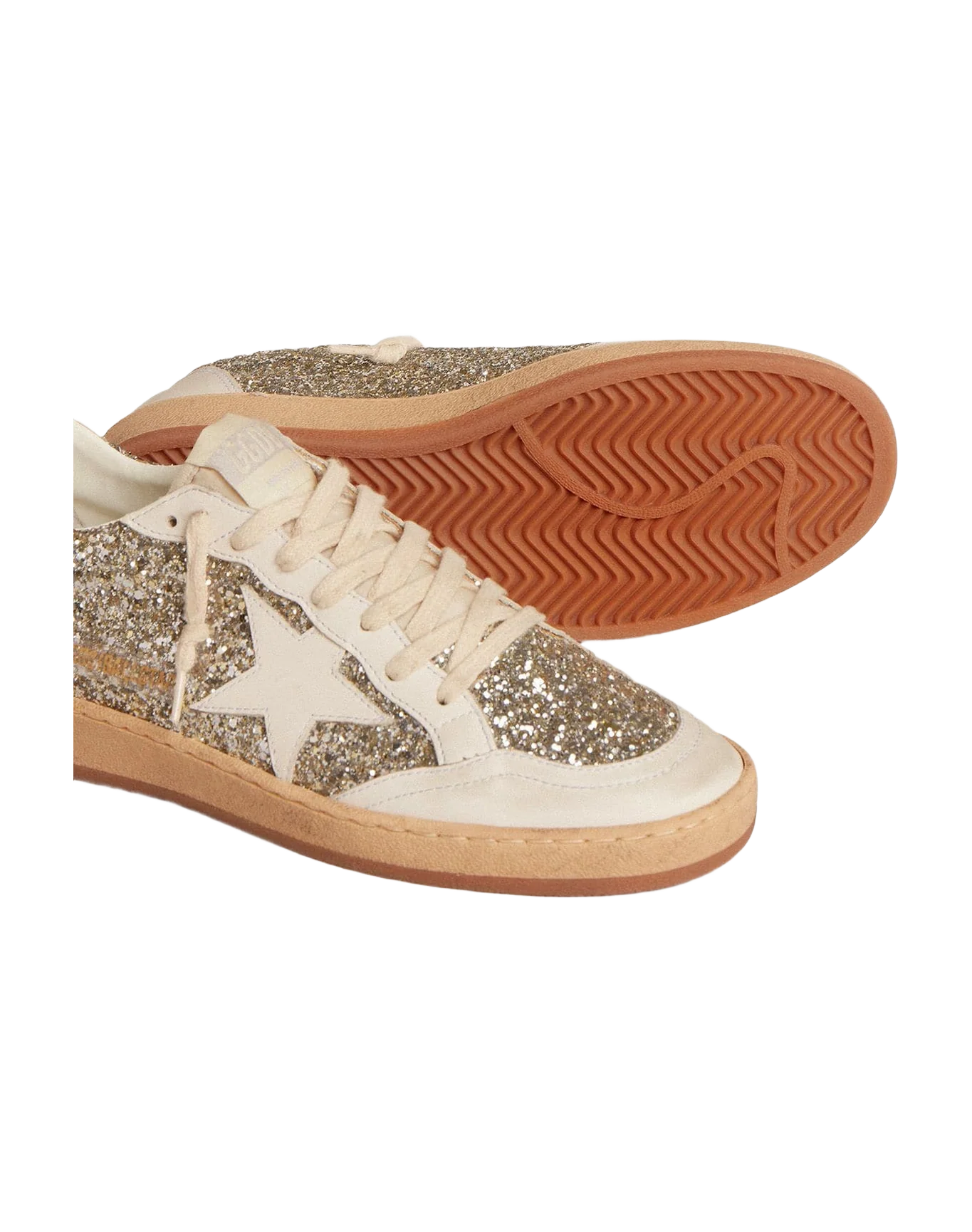 Women | Ball Star Platinum Glitter with White Leather Star & Inserts | Platinum x Milky x White - Image 5