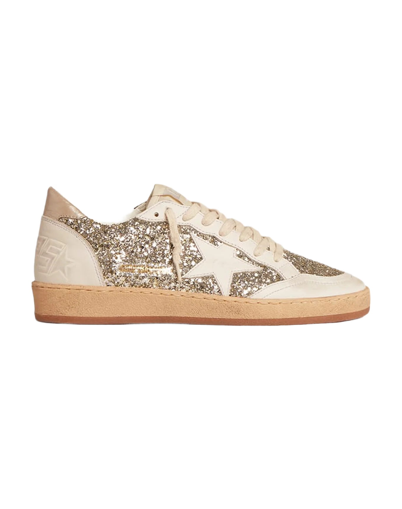 Women | Ball Star Platinum Glitter with White Leather Star & Inserts | Platinum x Milky x White - Image 7
