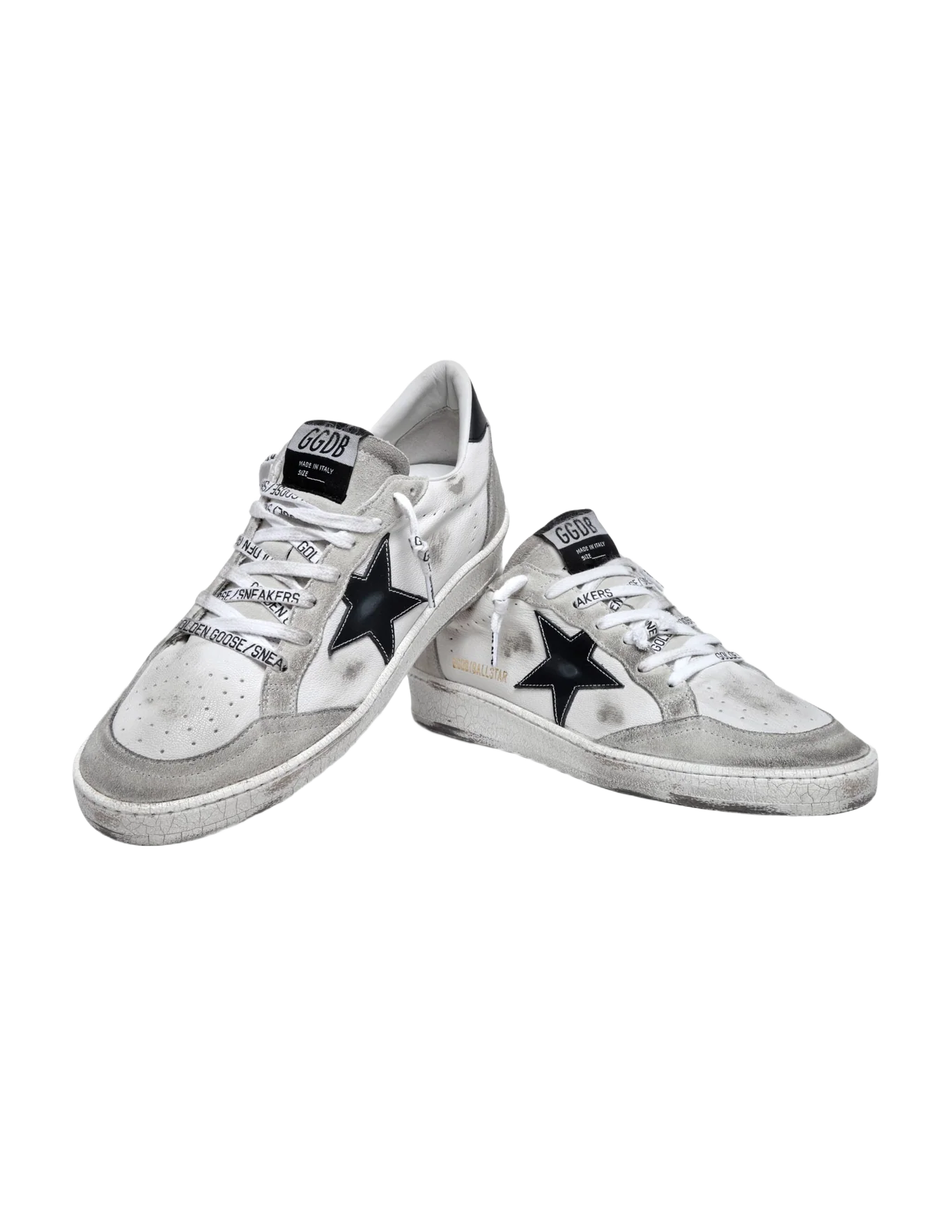 Women | Ball Star Sneakers White Leather & Ice-Gray Suede with Black Details | White x Ice x Black x - Image 3