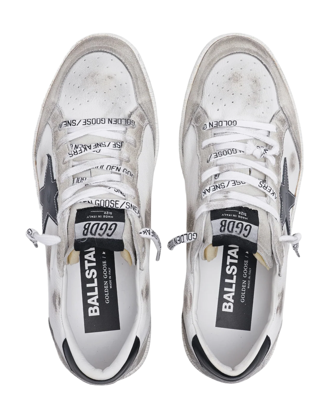 Women | Ball Star Sneakers White Leather & Ice-Gray Suede with Black Details | White x Ice x Black x - Image 5