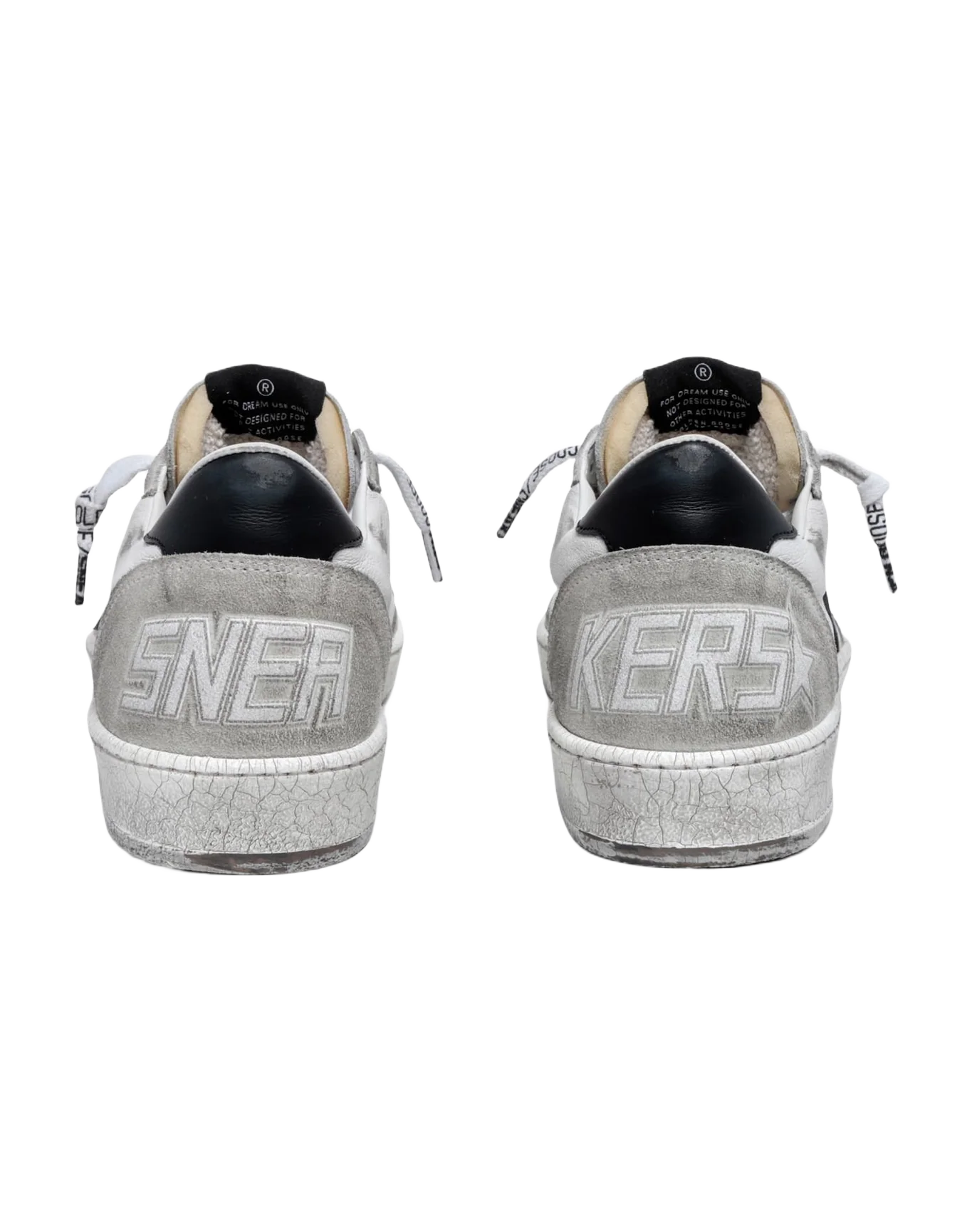 Women | Ball Star Sneakers White Leather & Ice-Gray Suede with Black Details | White x Ice x Black x - Image 7