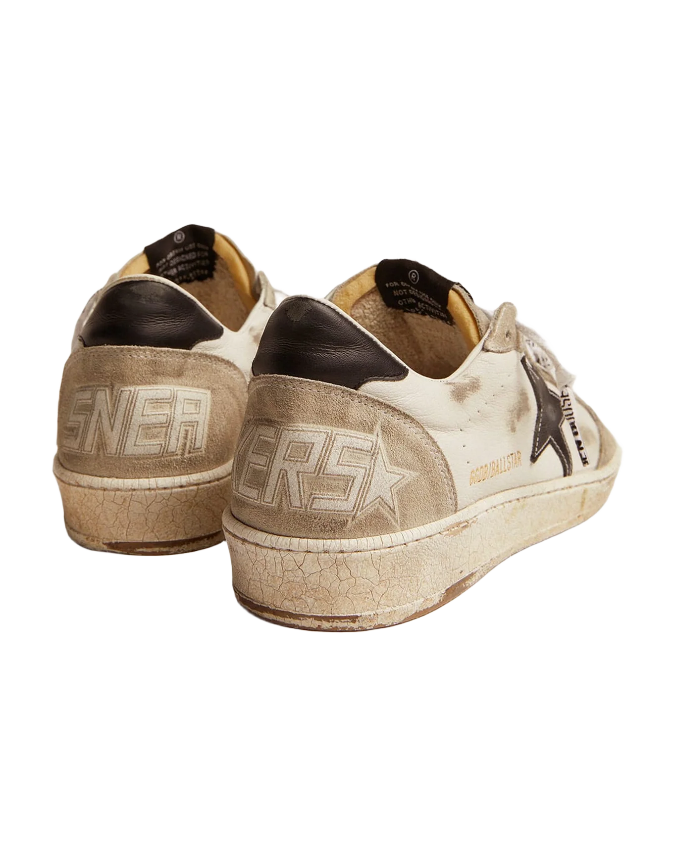 Women | Ball Star Sneakers White Leather & Ice-Gray Suede with Black Details | White x Ice x Black x - Image 8