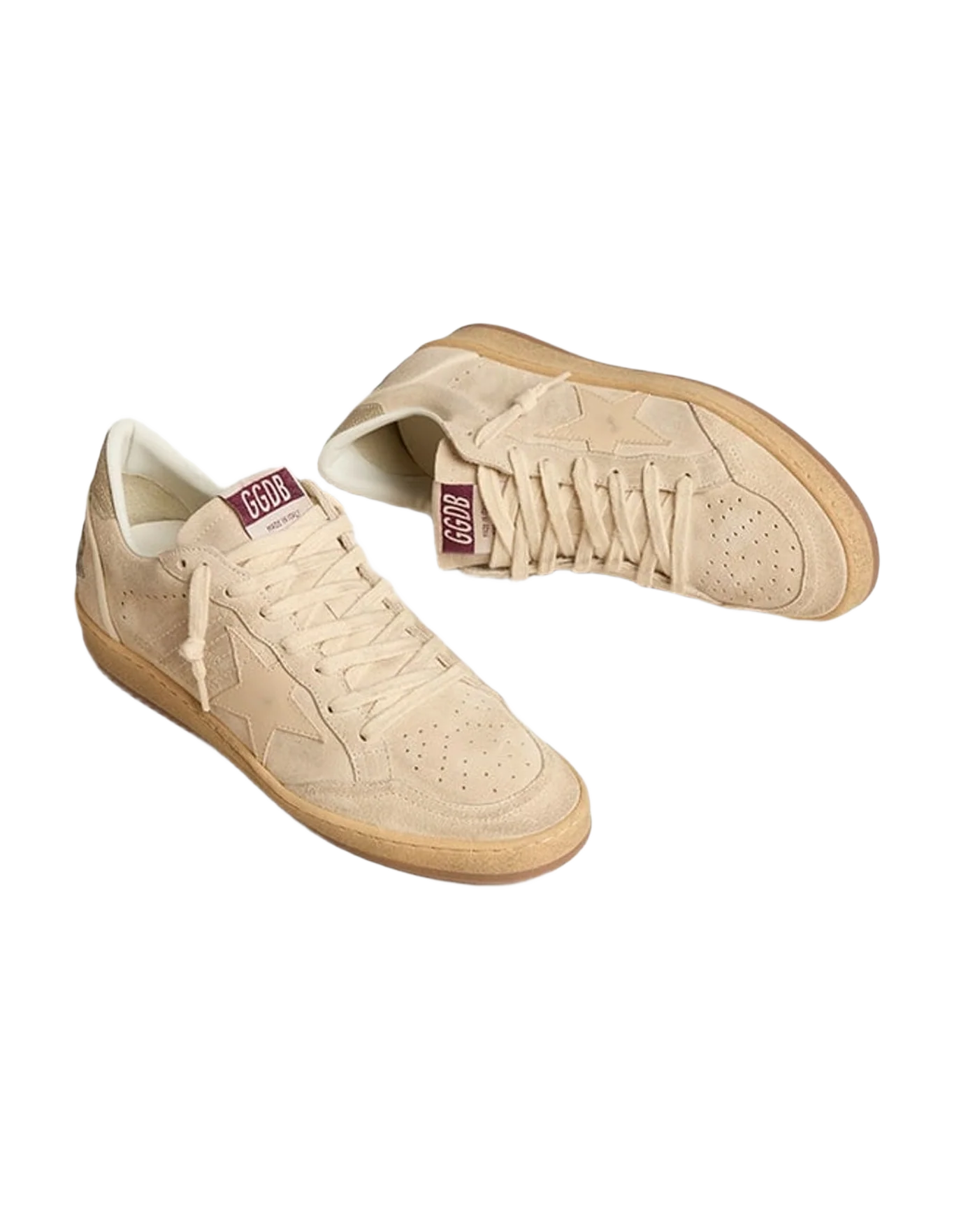 Women | Ball Star Suede with Smoke Gray Leather Star | Seedpearl x Smoke Gray x Gold
