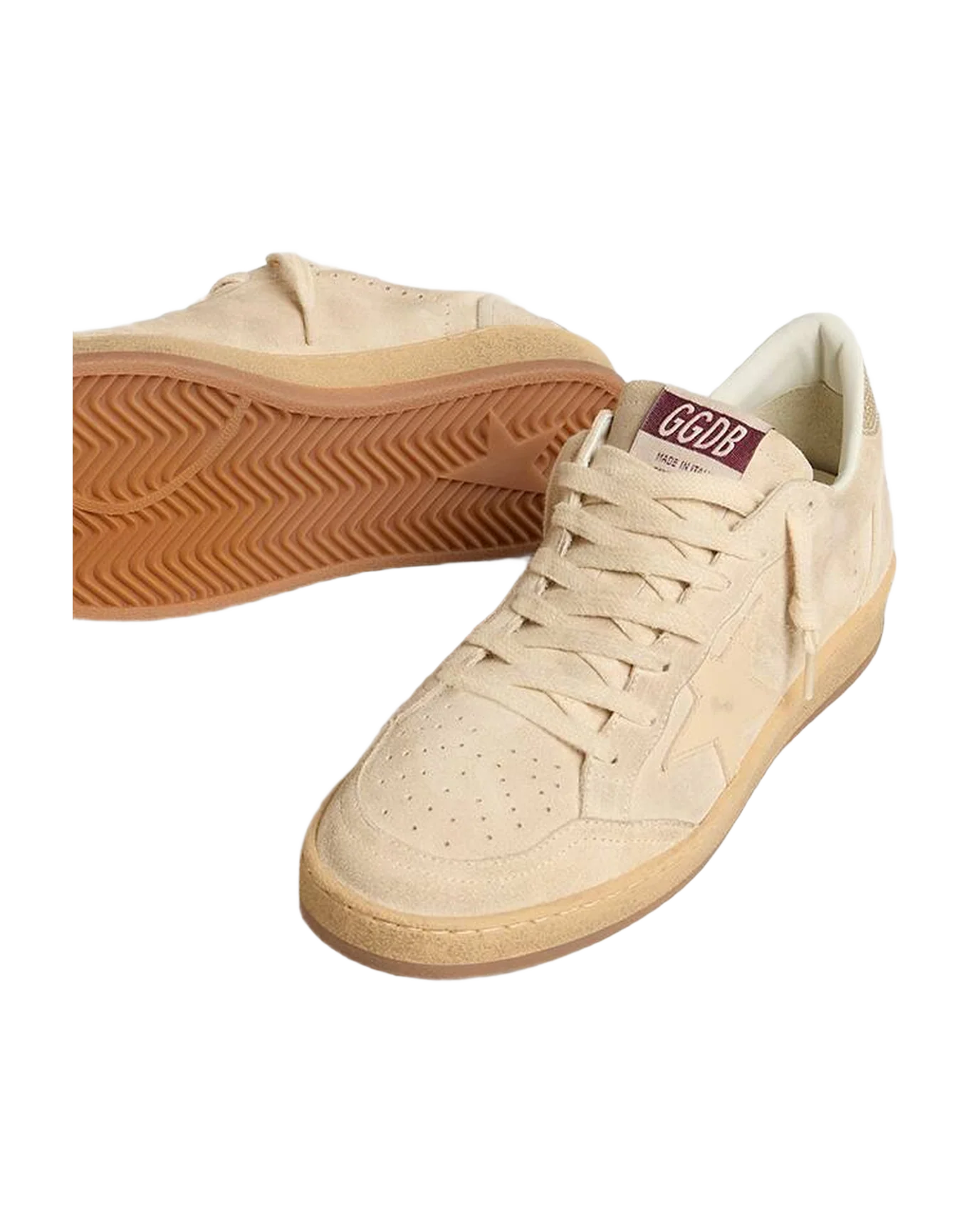 Women | Ball Star Suede with Smoke Gray Leather Star | Seedpearl x Smoke Gray x Gold - Image 3