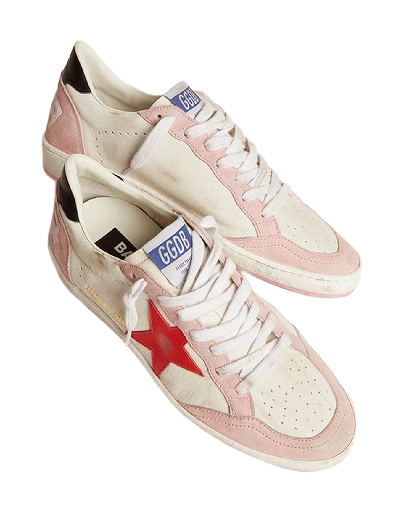 Women | Ball Star White & Baby Pink with Red Star | White x Baby Pink x Red x Black - Image 2