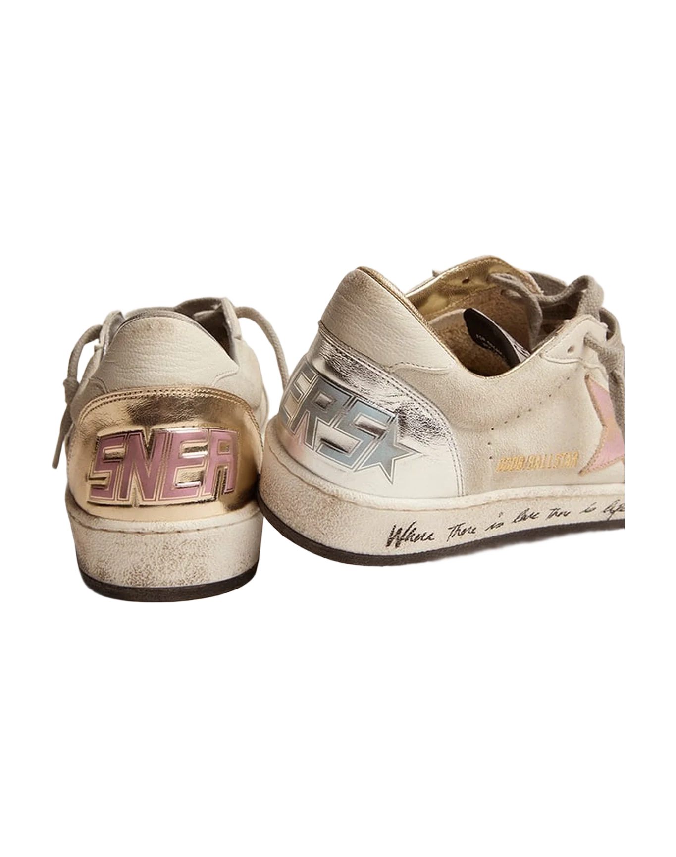 Women | Ball Star White Suede with Multicolor Inserts | White x Silver x Gold x Salmon Pink x Light Blue - Image 9