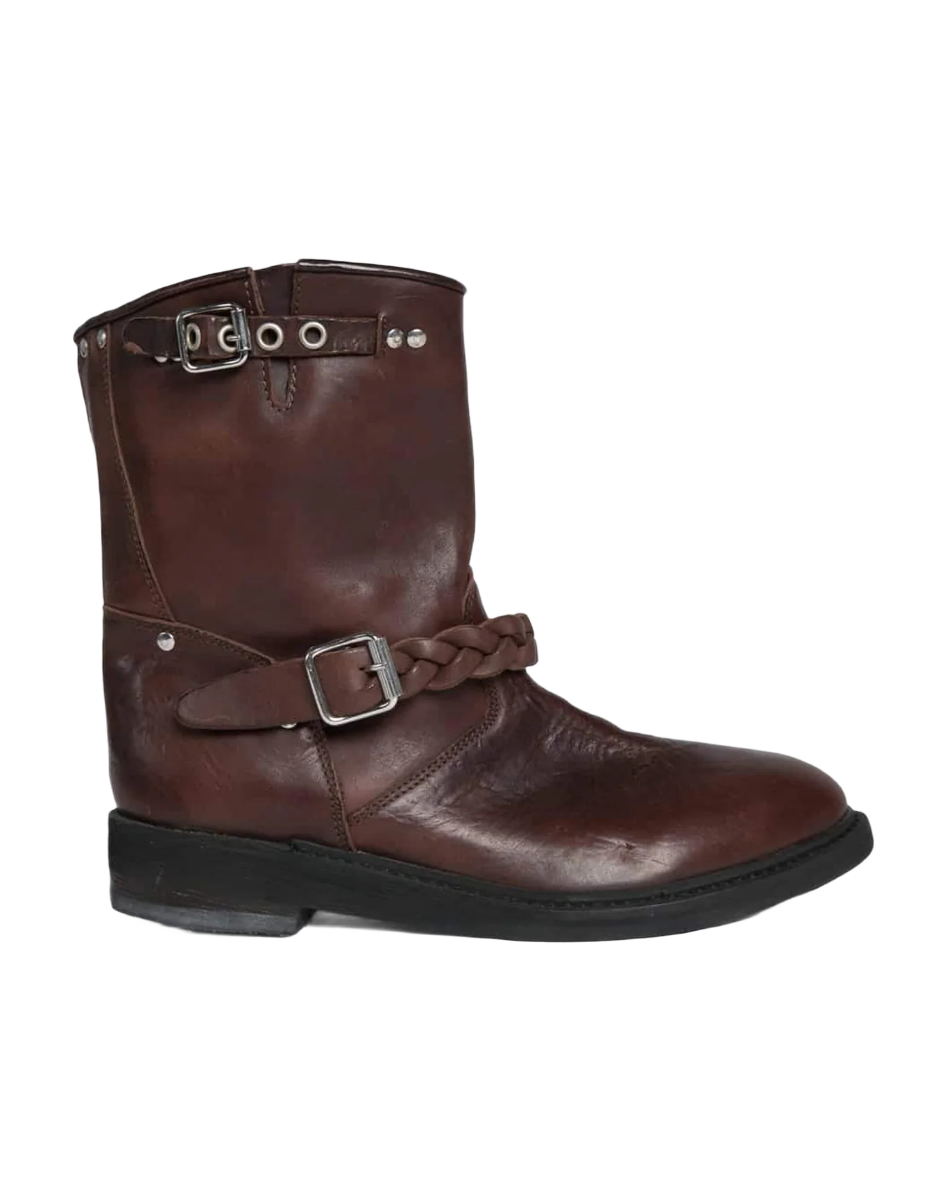 Women | Biker-S Col A2 Boots Dark Brown Leather - Image 2
