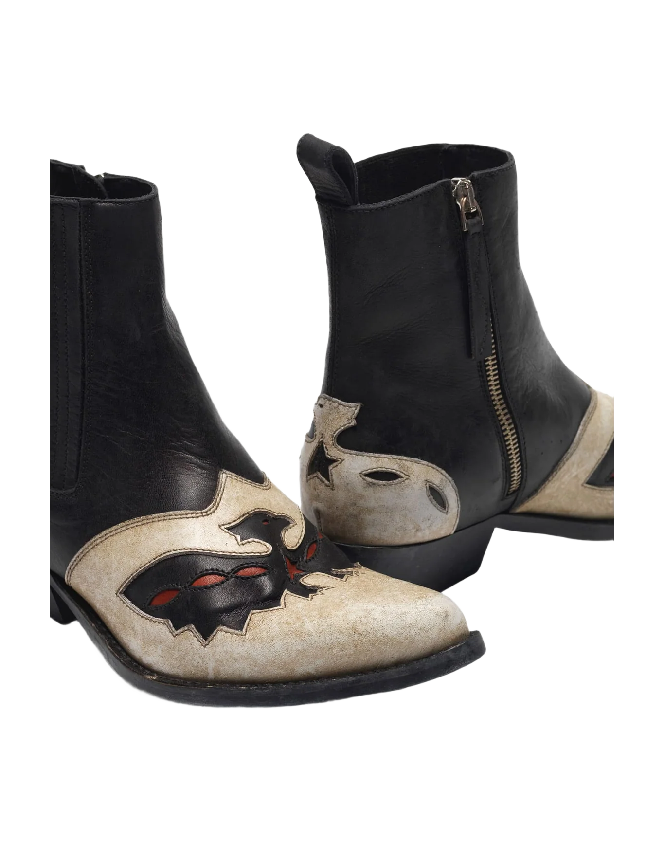 Women | Black & White Santiago Ankle Boots - Image 2