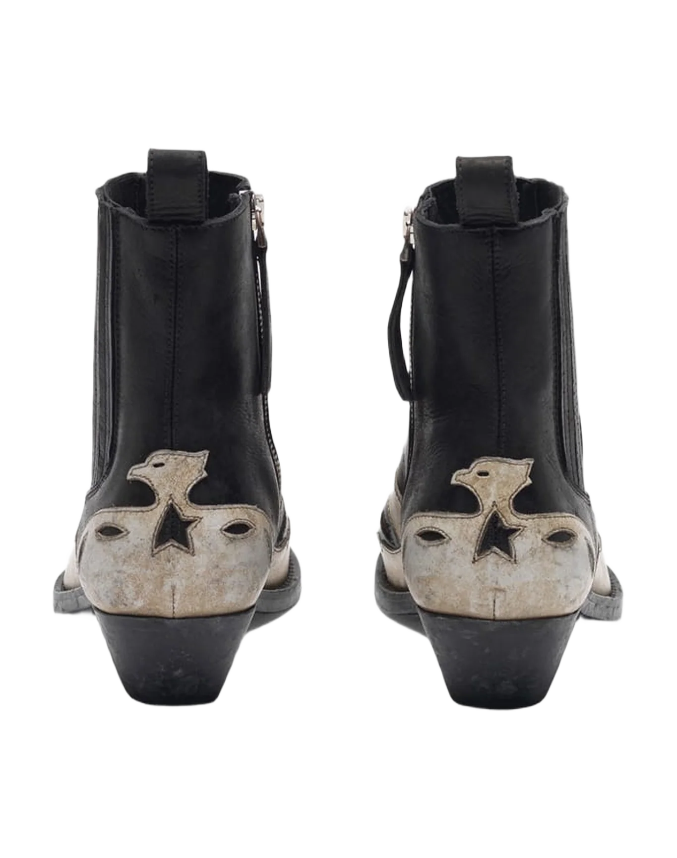 Women | Black & White Santiago Ankle Boots - Image 3