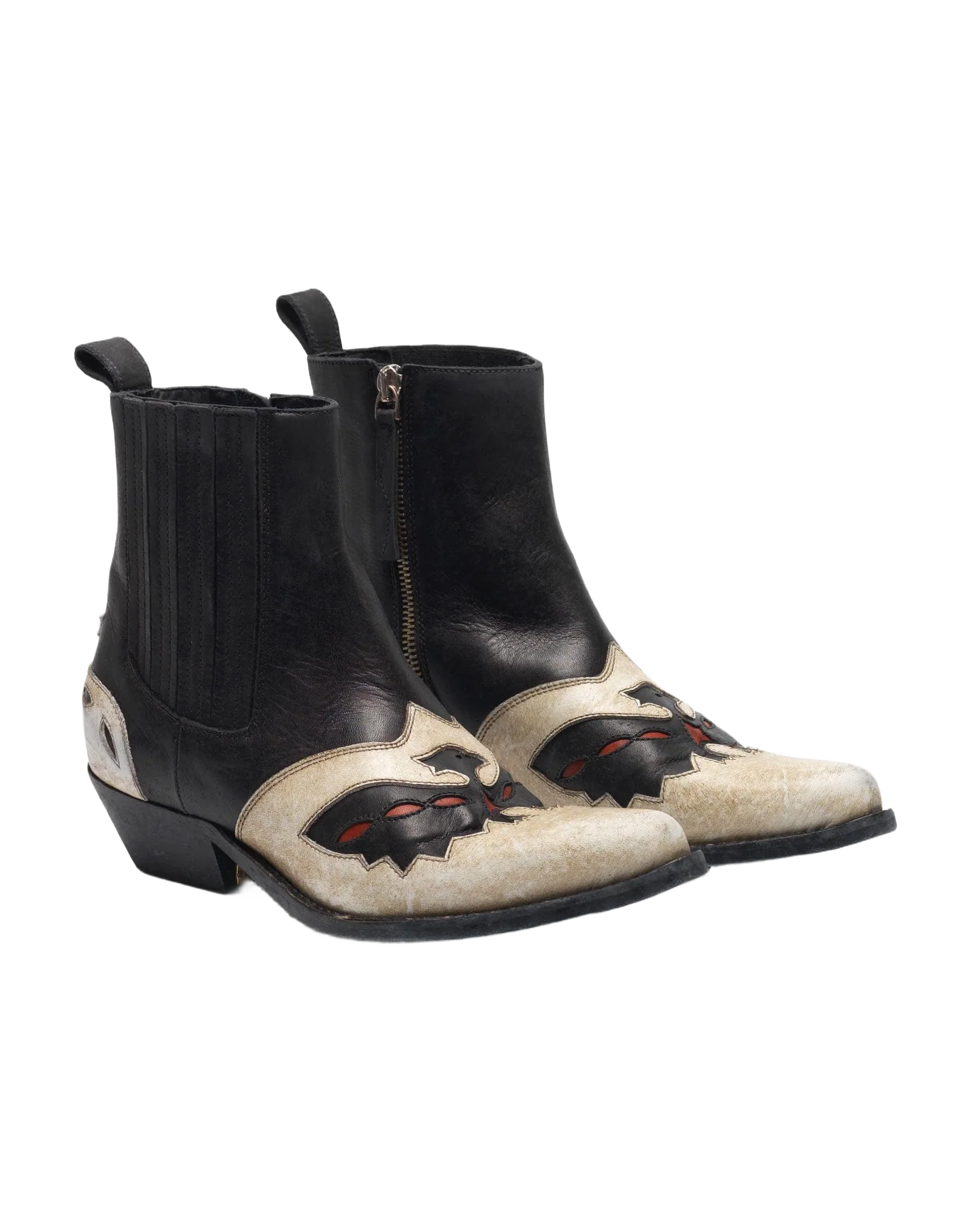 Women | Black & White Santiago Ankle Boots - Image 5