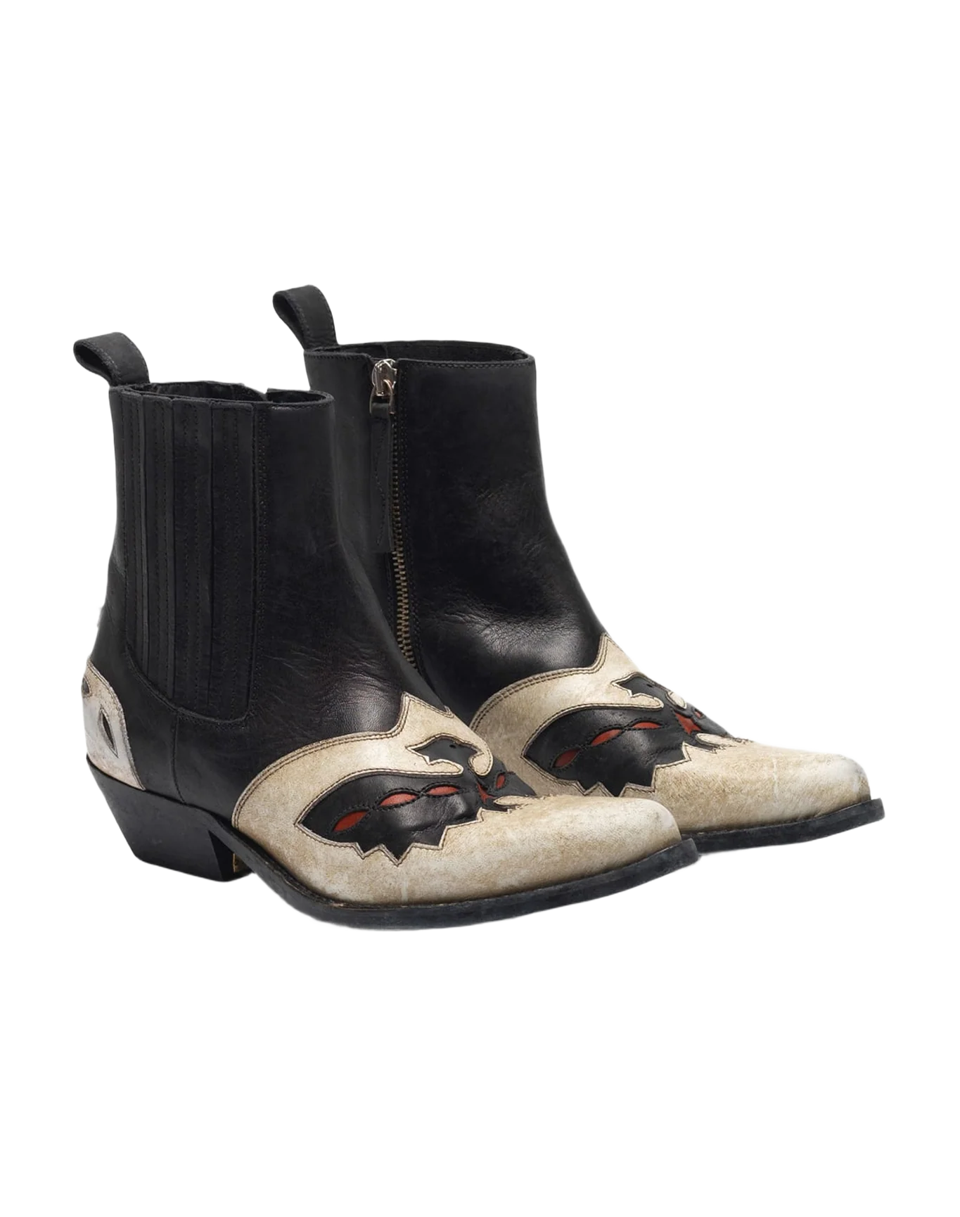 Women | Black & White Santiago Ankle Boots - Image 6